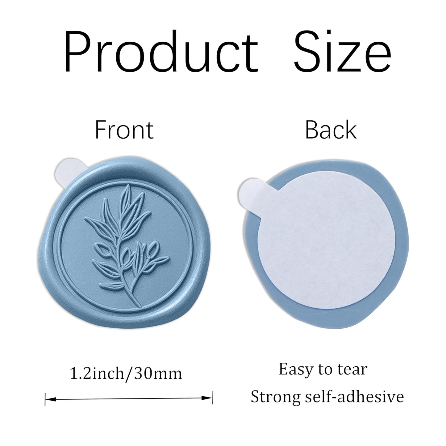 PONATIA Dusty Blue Wax Seal Stickers - 50 Pcs Self- Adhesive Wedding Invitation Seal Stickers, Perfect for Invitation Cards, Envelopes Christmas Cards, Gift Wrapping, Party Menu Decor