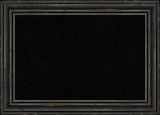 Amanti Art Black Cork Board for Wall, 15x21 Vision Board with Black Wood Frame, Small Corkboard Office Decor for Home Organization, Country Rustic Corkboard Pinboard to Display Items for Home