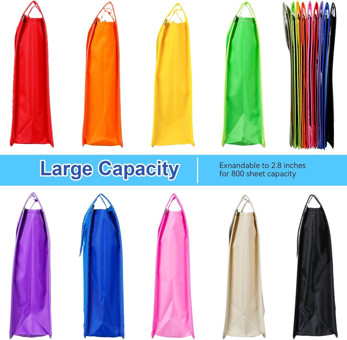 Zhanmai 18 Pcs Plastic File Folder Waterproof Transparent Expandable File Folder Organizer with Snap Closure Plastic Envelopes Document Folder Organizer with Label Pocket Waterproof File Pouch, A4, B4