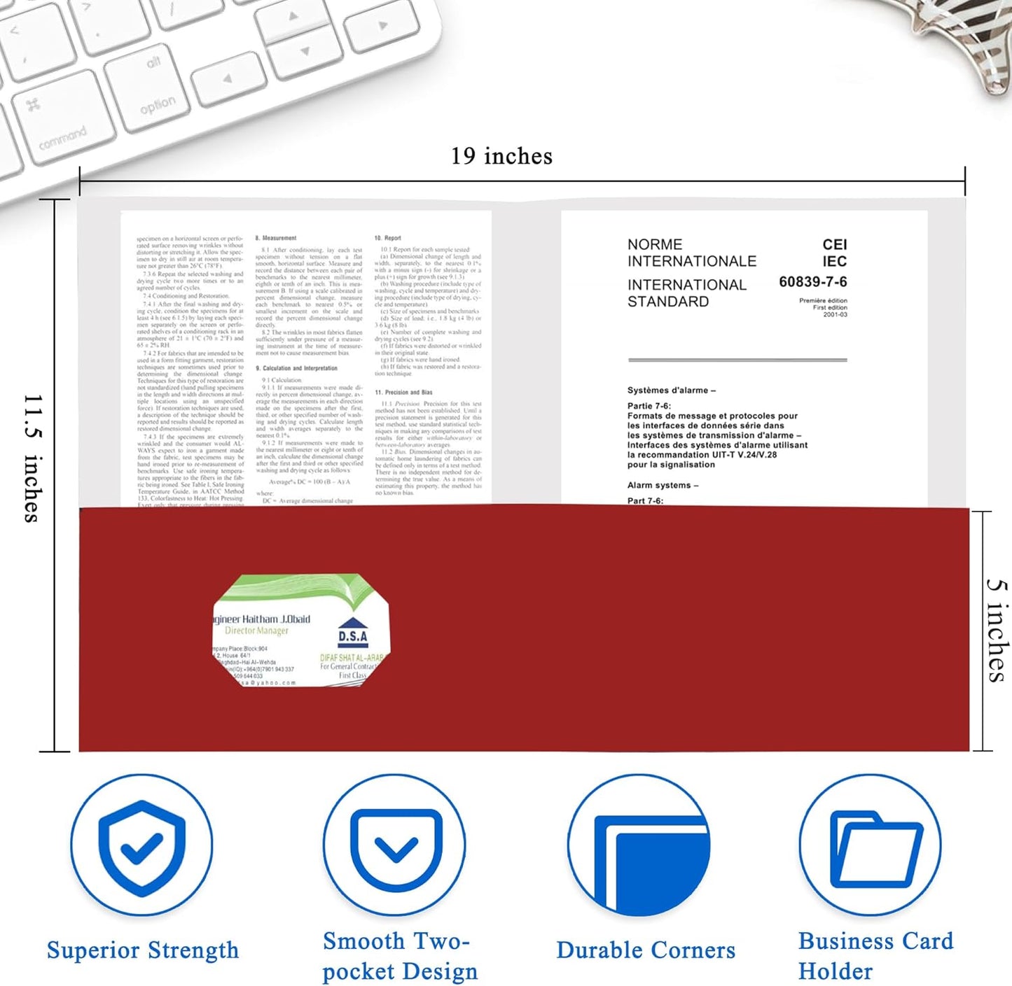 Zzrywuty 25 Packs Paper Folders with Pockets for Students,Businessmen and Office Workers,Letter Size,Two Pocket Folders with Card Slot for Office,Business,School Supplies (Red)