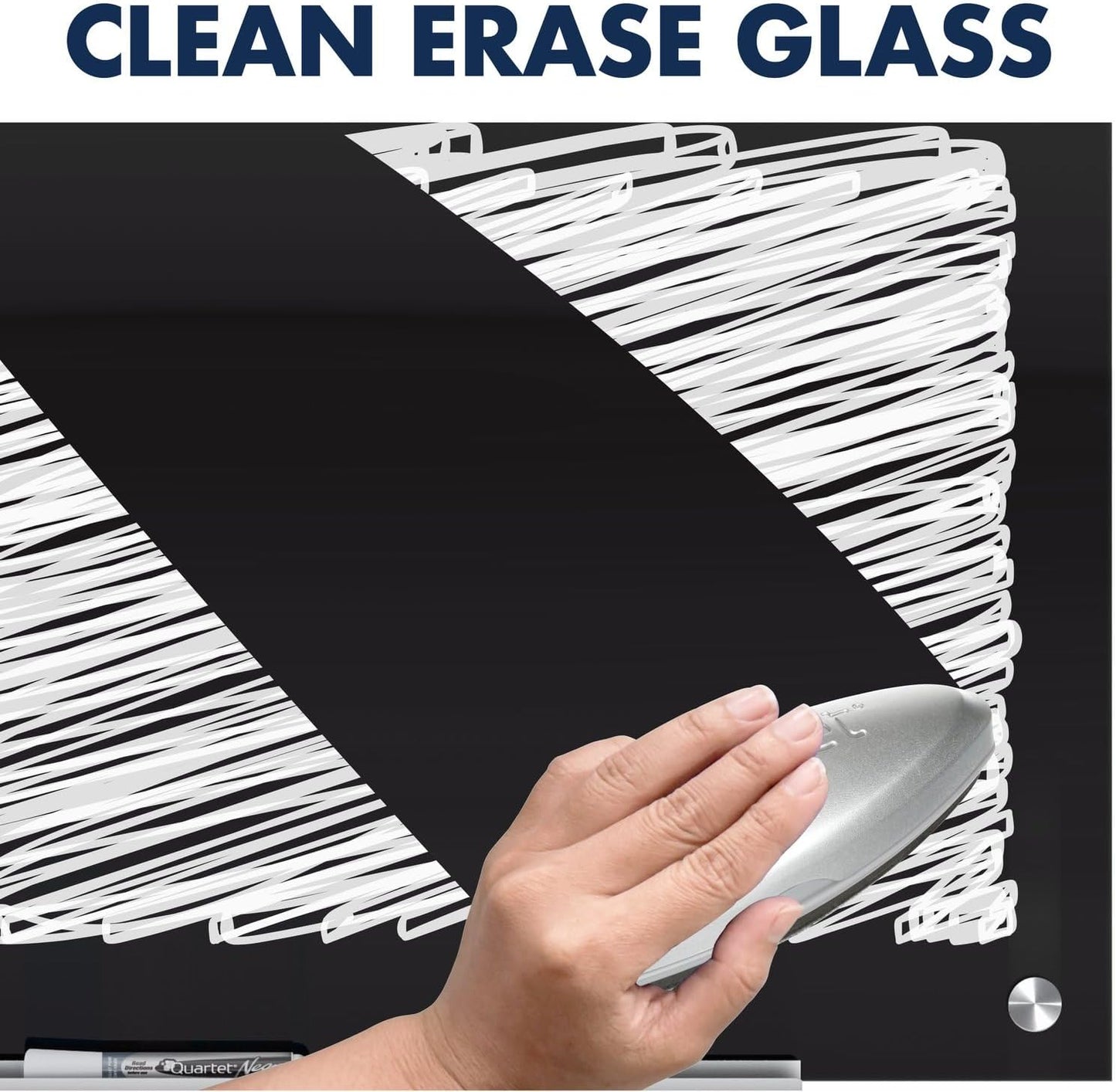 Quartet Glass Whiteboard, Magnetic Dry Erase White Board, 72" x 48', Black Surface, Infinity (G7248B)