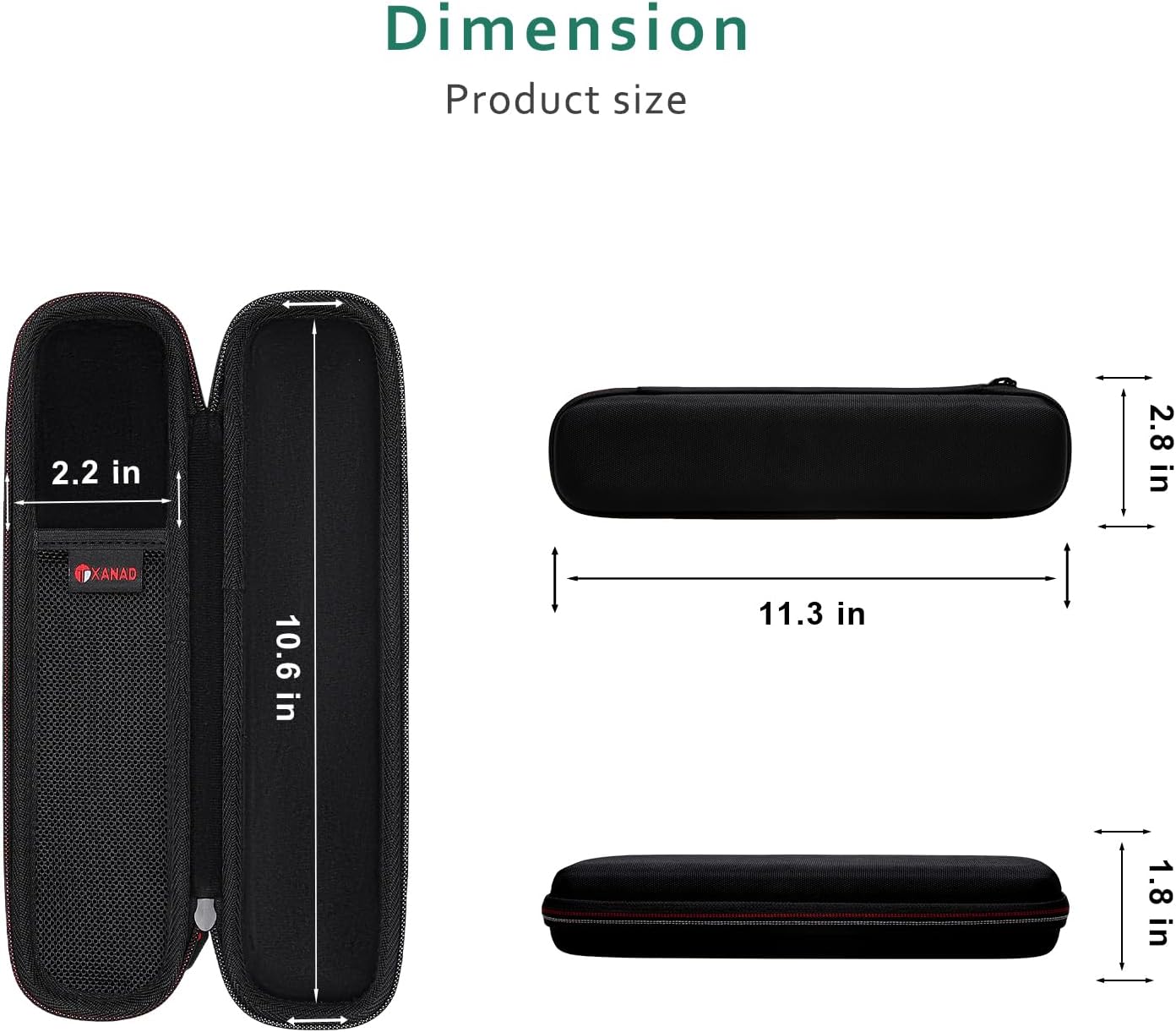 XANAD Black Case for Epson Workforce ES-50 / ES-55R / ES-60W / ES-65WR / DS-30 / DS-70 / DS-80W Document Scanner (Case Only)