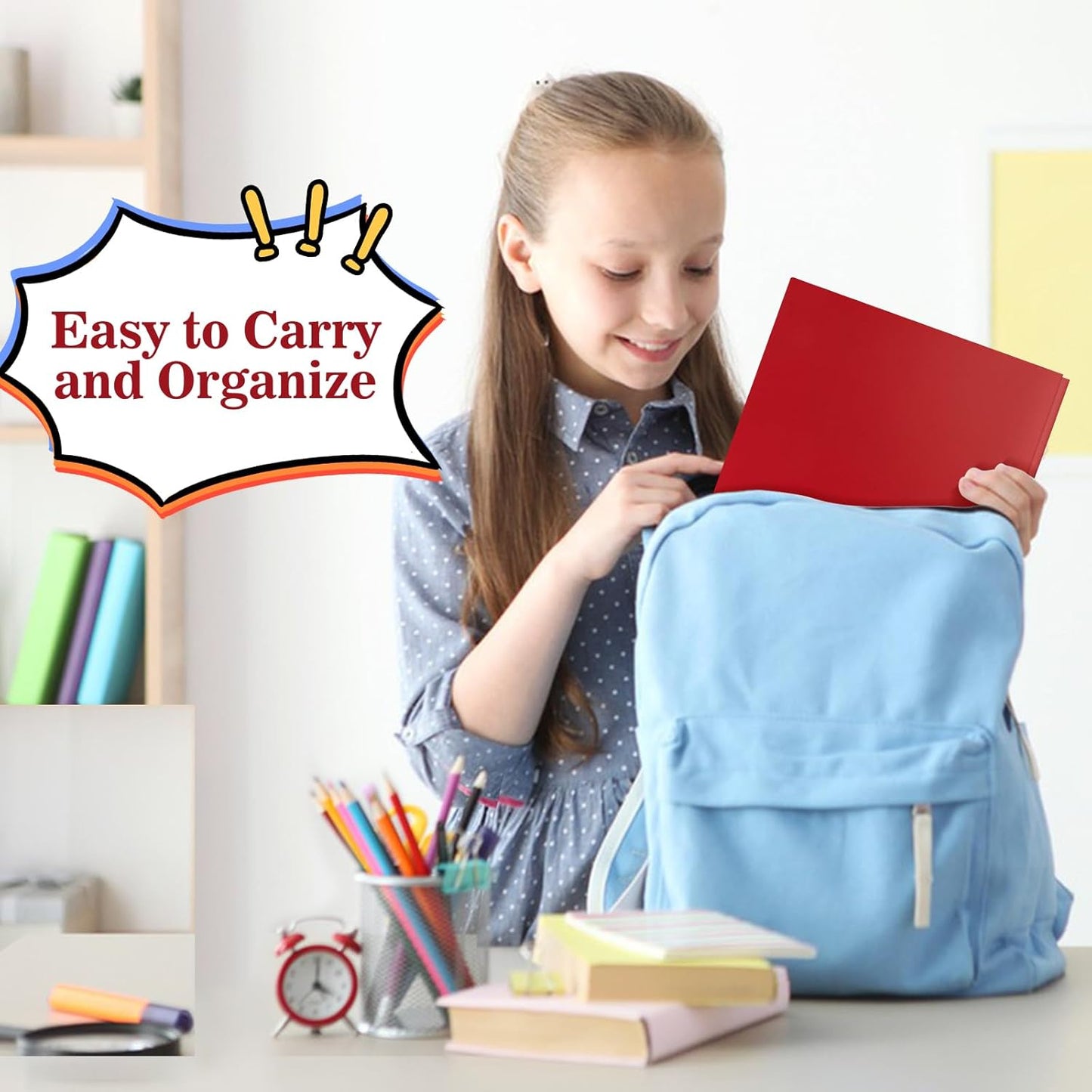 60-Pack Plastic Folders with Pockets and Prongs,2-Pocket Folders with 3 Fasteners, Poly Folders Holds 8-1/2" x 11" Paper for School/Office/Home, Assorted