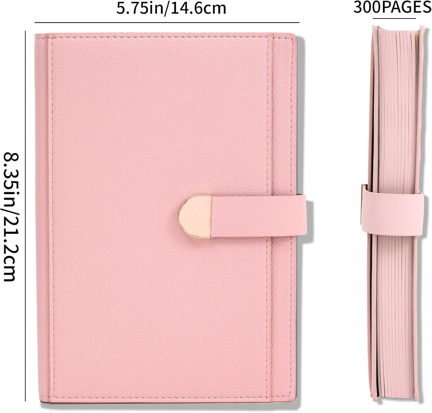 Textured Hardcover Lined Journal for Women Men Magnetic Buckle A5 Leather Journal Notebook with Gift Box 300 Pages 67 lb./100 gsm Paper College Ruled Journaling Notebook for Writing Work School Daily Diary