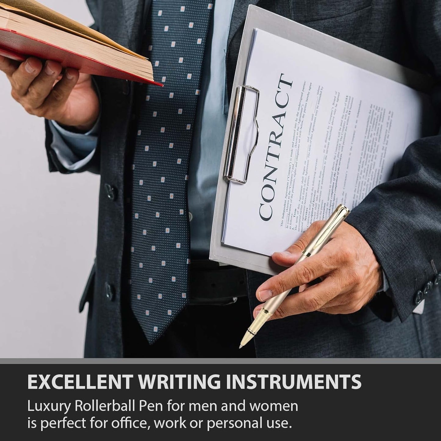 cheericome Luxury Ballpoint Pen - Professional & Executive, Perfect for Silky Smooth Writing, with Gift Box, Nice Pen for Men & Women, 2 Extra 0.5mm Black Refills - Gold