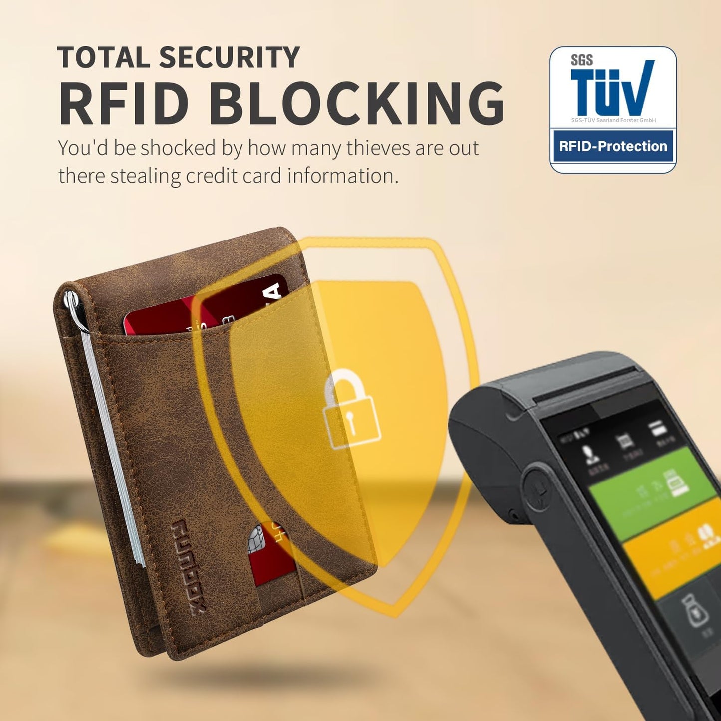 Slim Money Clip Wallets for Men RFID Blocking 11 Card Holder Minimalist Small Thin Carbon Leather Bifold Mens Front Pocket Wallet Gift Box