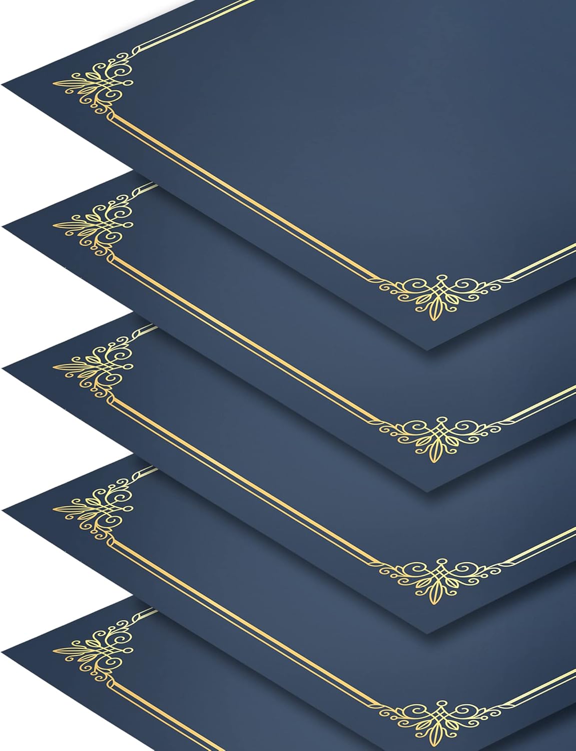 GNL Certificate Holders - 10 Packs Navy Blue Diploma Holders, Certificate Covers with Gold Foil Border, for Letter Size 8.5 x 11 Certificate Paper, Award, Graduation, Documents