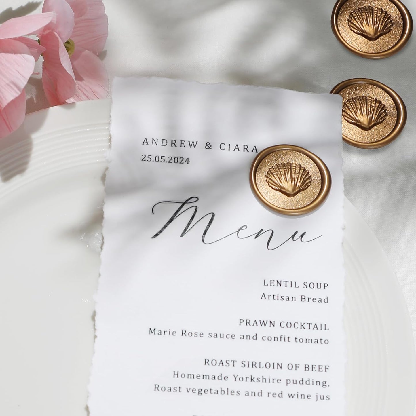 Wax Seal Stickers-Seashell Wedding Invitations Envelope Seal Stickers,30 Pcs Self-Adhesive Antique Gold Sticker, Perfect for Wedding Invitations, Envelopes,Cards, Gift Wrapping,Party Menu Decor