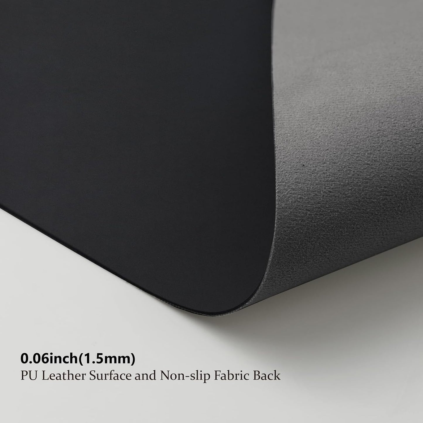 Leather Desk Mat - Non-Slip PU Desk Pad for Office and Home - Desk Organization and Accessories - Ideal for Large Mouse Pad and Desk Mats on Top of Desks (Black,27.6"x 13.8")