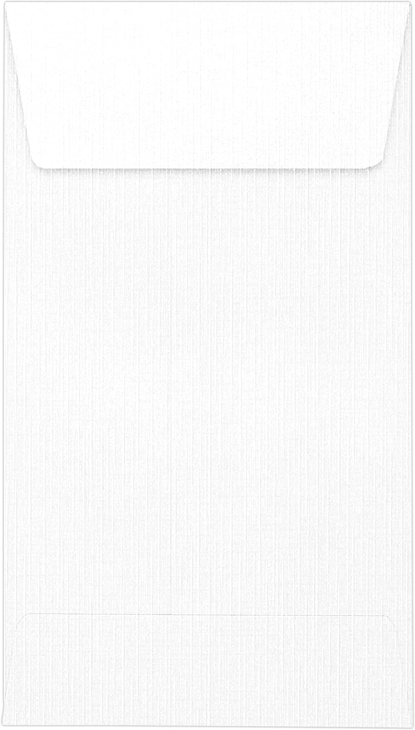 LUXPaper #5 1/2 Coin Envelopes | Peel & Press | 3 1/8" x 5 1/2" | White Linen | 80lb. Text | 50 Qty