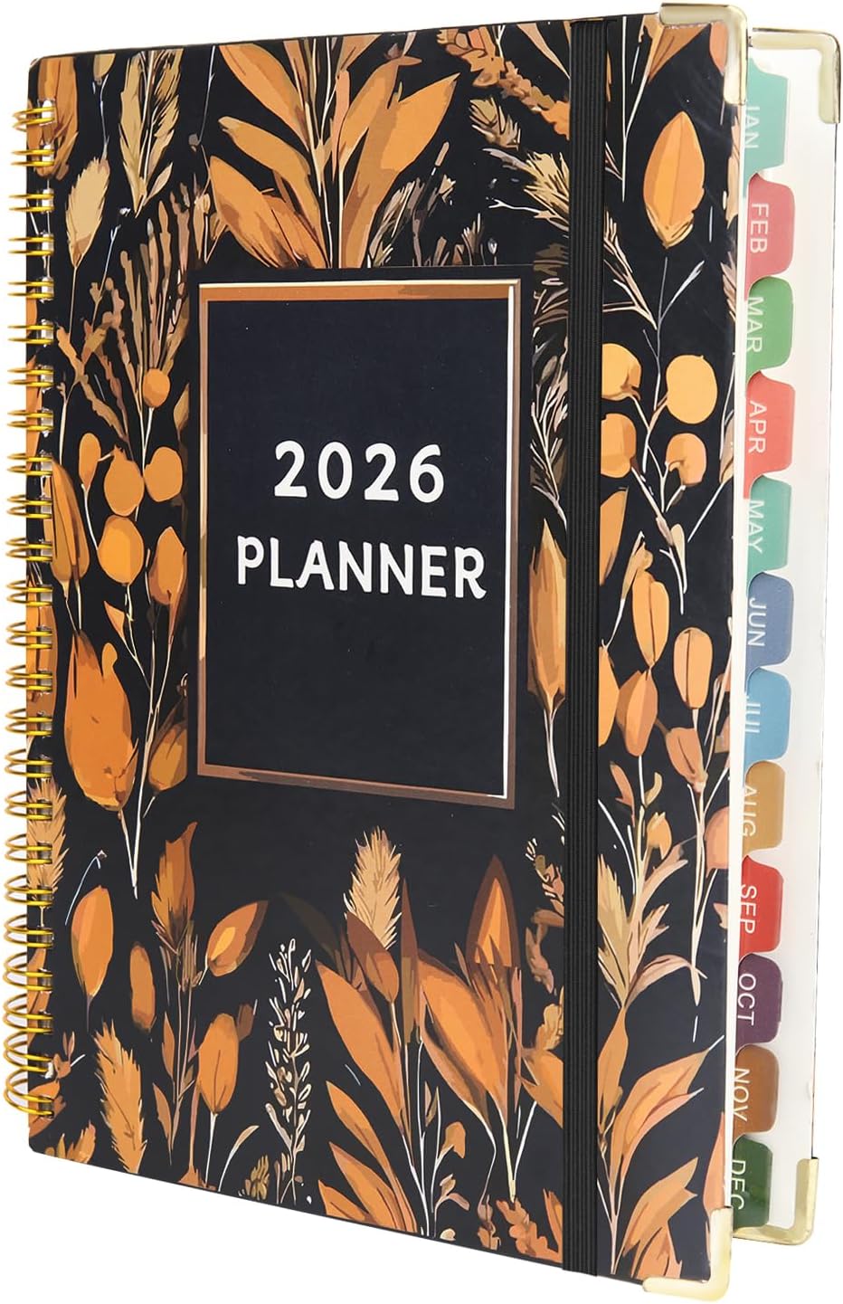 2026 Planner, A5 (6.3"x 8.5") Planner 2026 Jan-Dec, Monthly/Weekly/Daily Tabs with Contacts & Holidays, Hard Cover, Organizer for School and Business Supplies (Wheatear)