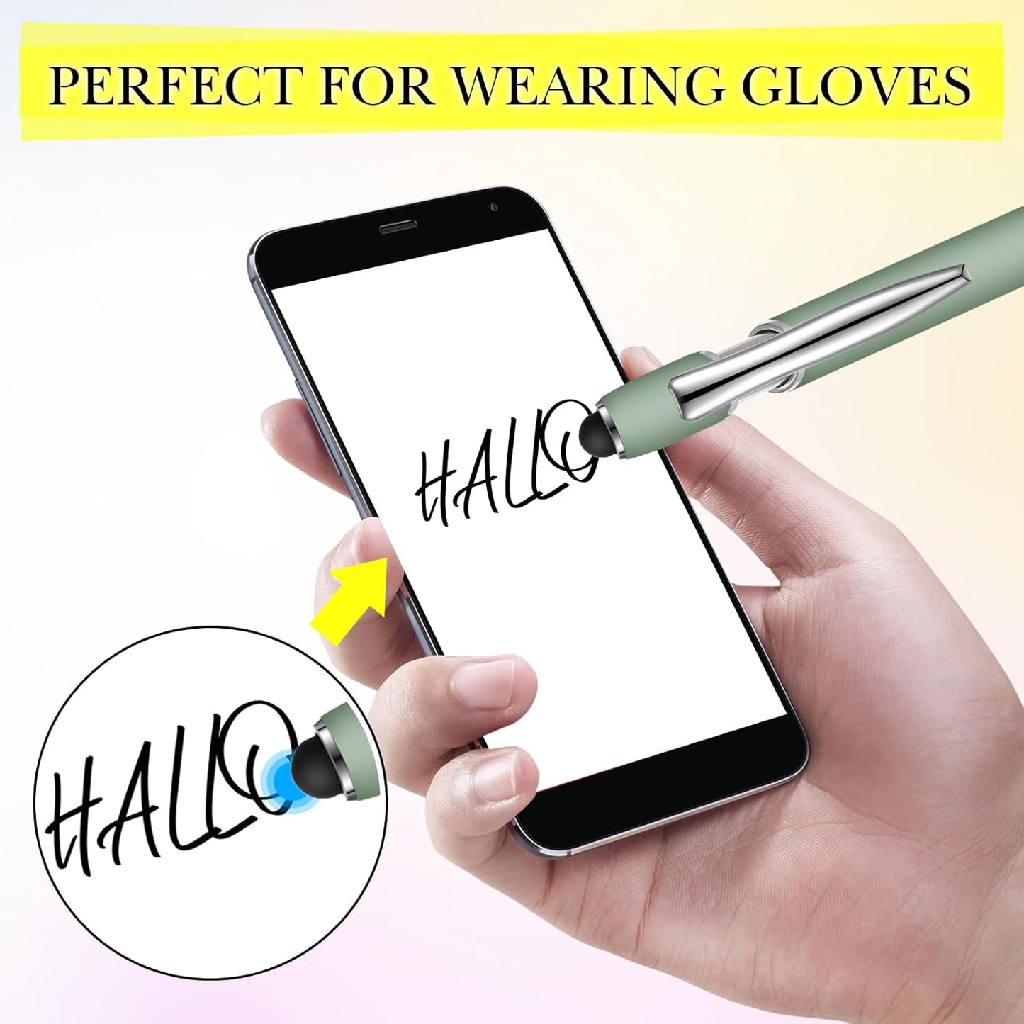 Zonon 38 Pieces Rubberized Ballpoint Pen with Stylus Tip Stylish Metal Pen Capacitive Styli with Soft Rubberized Grip, Black Ink for Most Devices(Morandi Colors)