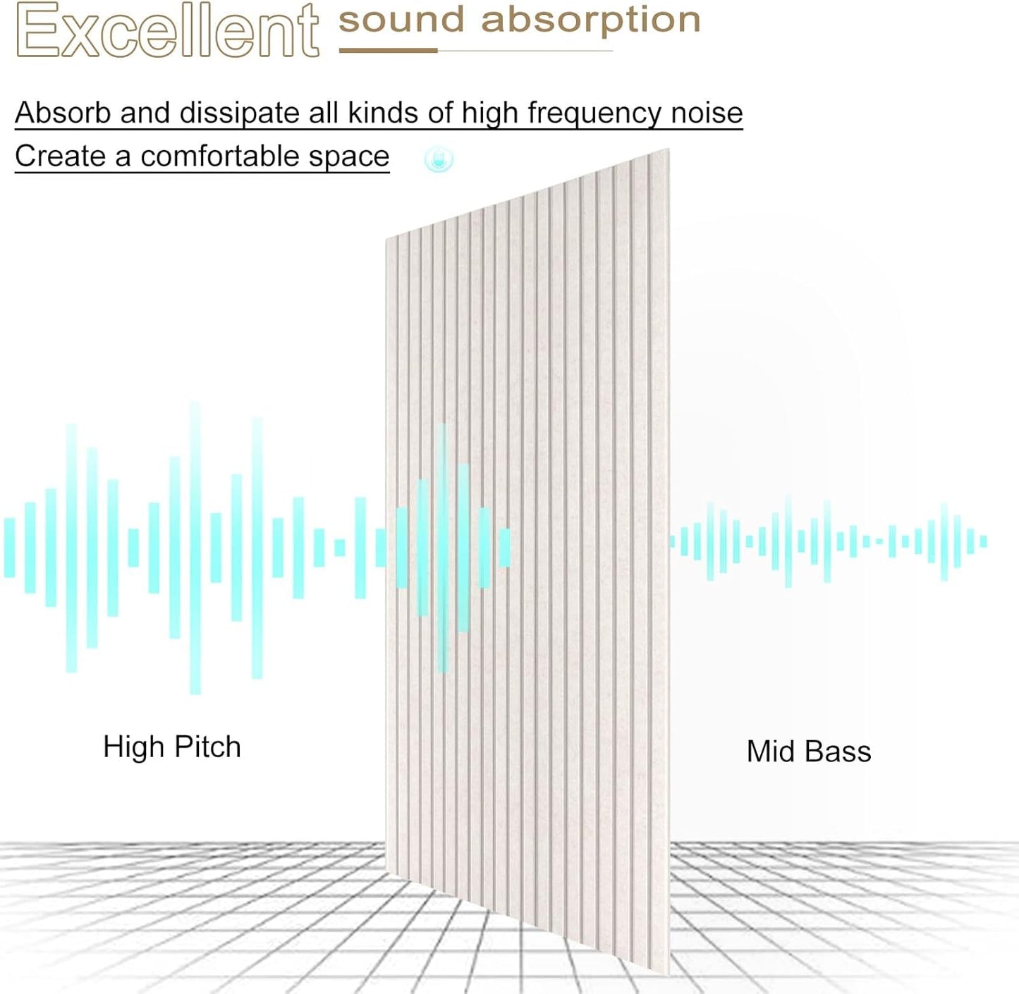 10 Pack Large Acoustic Panels, 48"X24"X0.4" Sound Proof Foam Panels for Walls, Sound Dampening Panels, Sound proof panels for walls, Soundproof Wall Panels for Home Studio&Office Decor.(Light camel)