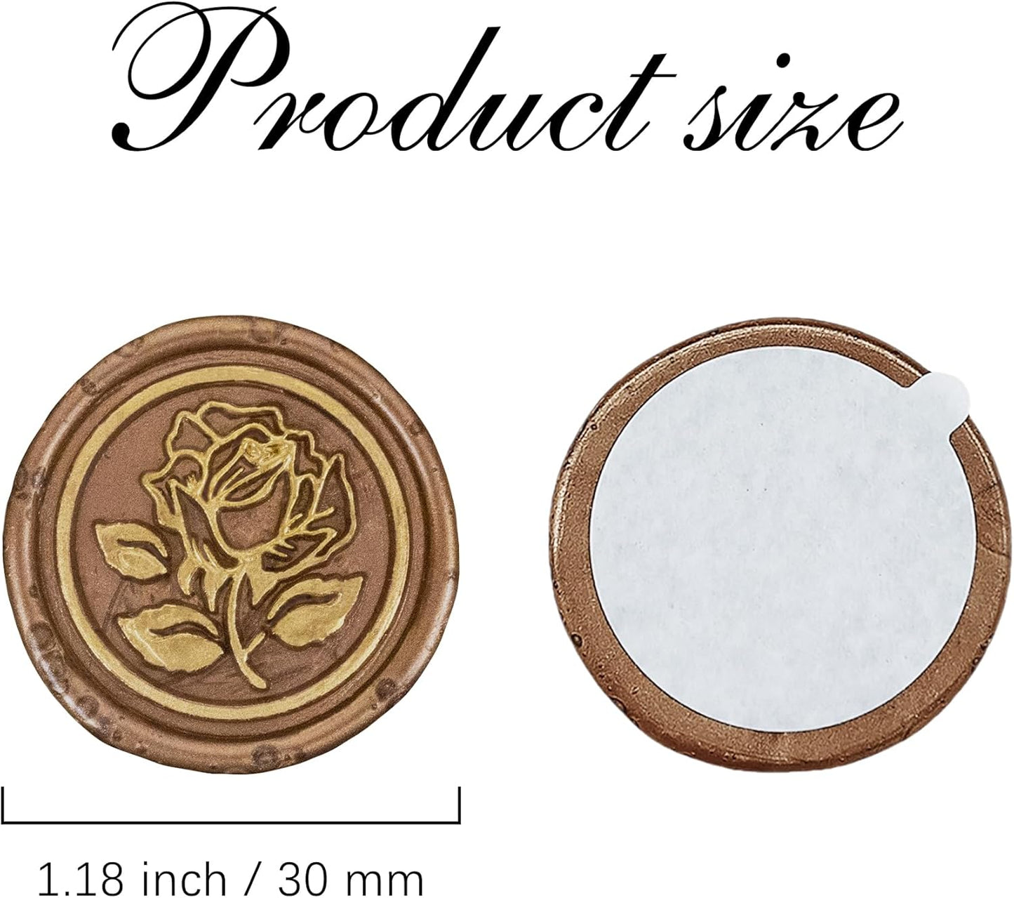 25Pcs Gold & Bronze Wax Seal Stickers - Handmade Envelope Seals, Self-Adhesive Wax Stickers for Wedding Party Invitations, Envelope, Gift Wrap, Christmas (Gold Rose Style, Bronze)