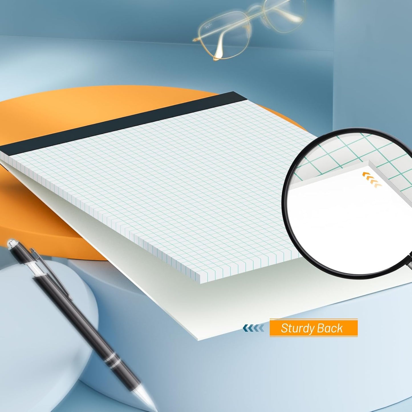 Graph Paper 8.5 x 11 Grid Paper Pad Quad Ruled, 12 Pack, 30 Sheets per Pad, White, 4x4 (4 Squares per inch), Easy-Tear Perforations, 8.5"x11" Quad Ruled Grid Paper Pad