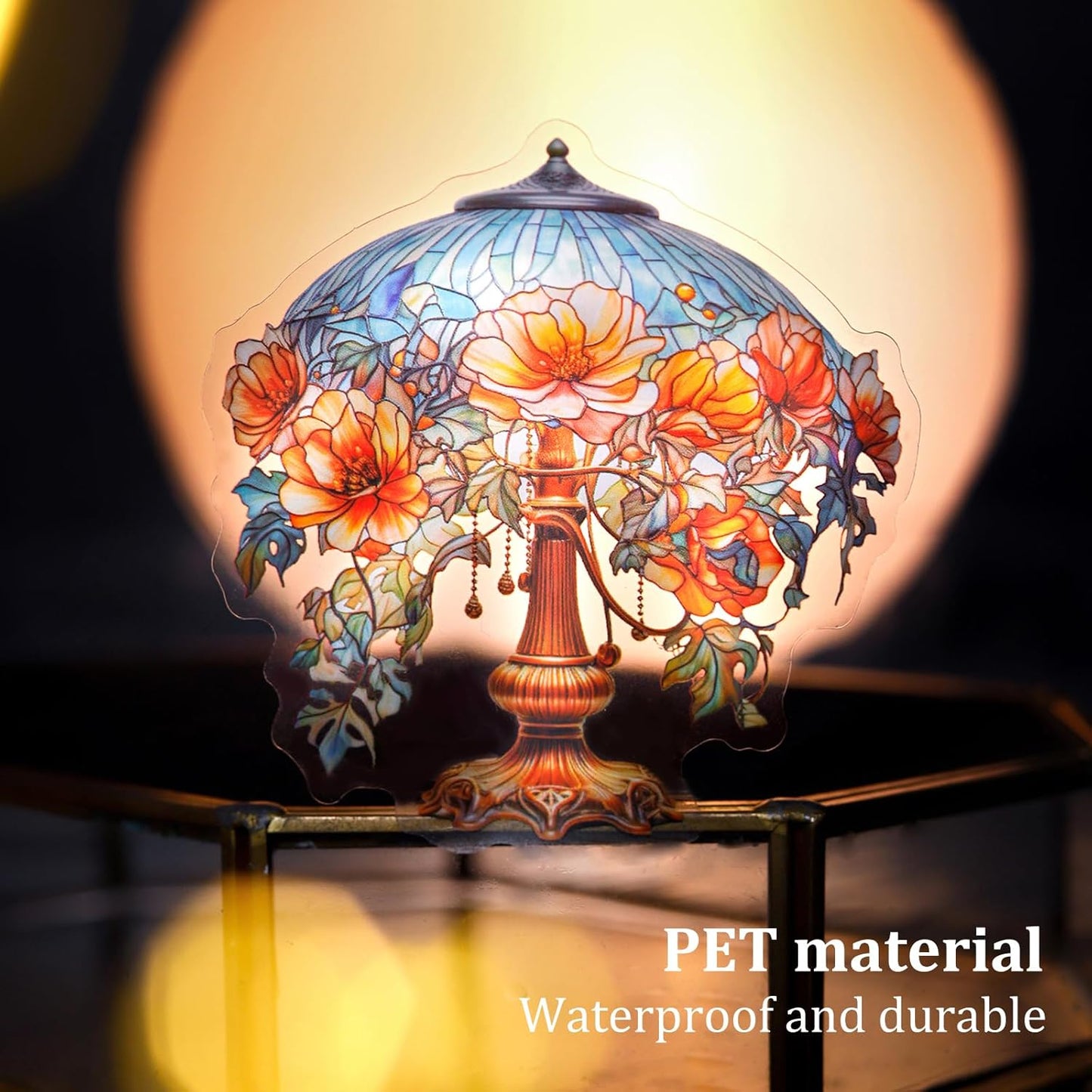 Floral Lamp PET Sticker Set, 60PCS Vintage Aesthetic Waterproof Stickers for Scrapbooking, Journaling, DIY Crafts, and Decorative Art Supplies