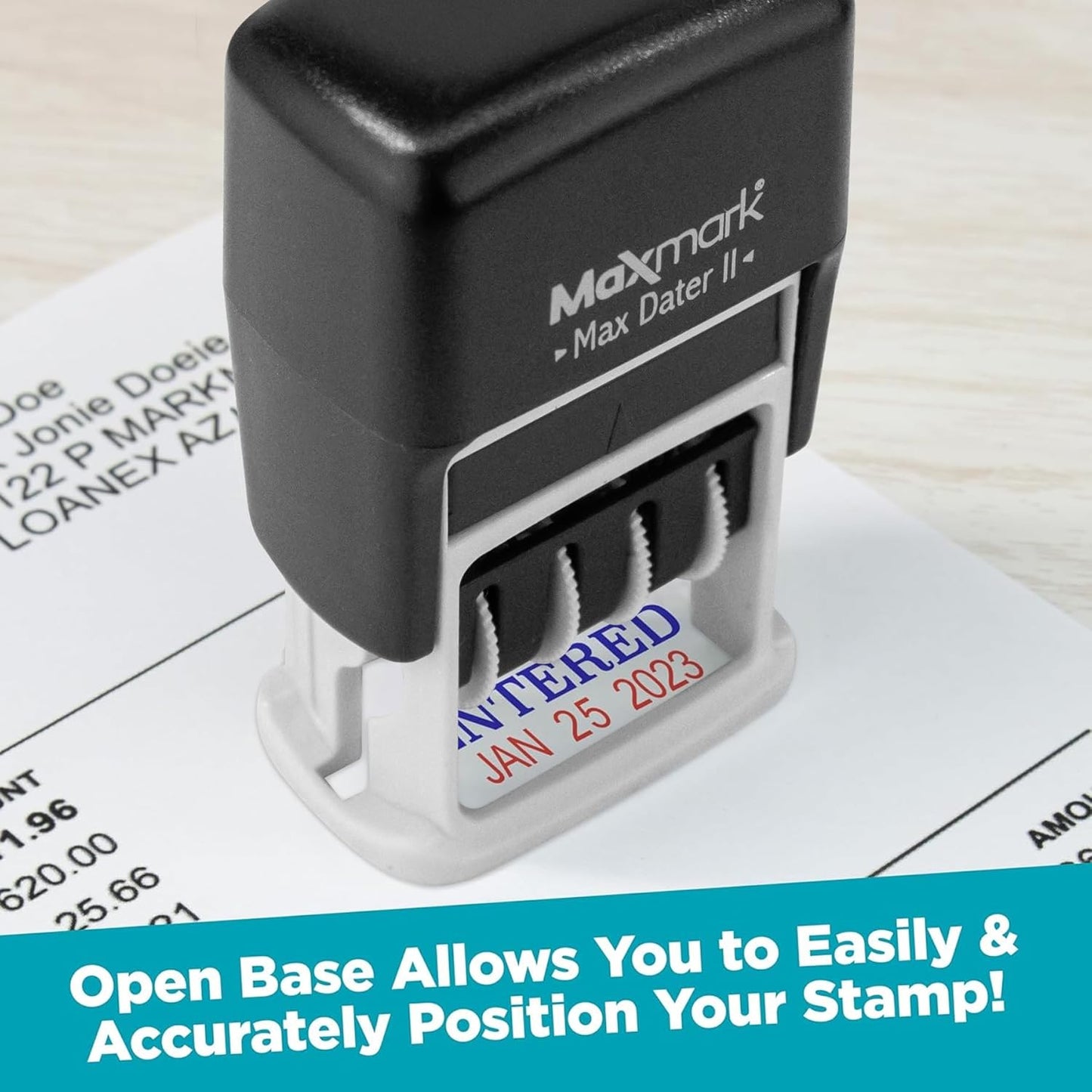 MaxMark Self-Inking Rubber Date Office Stamp with OVERDUE Phrase & Date - Black Ink (Max Dater)