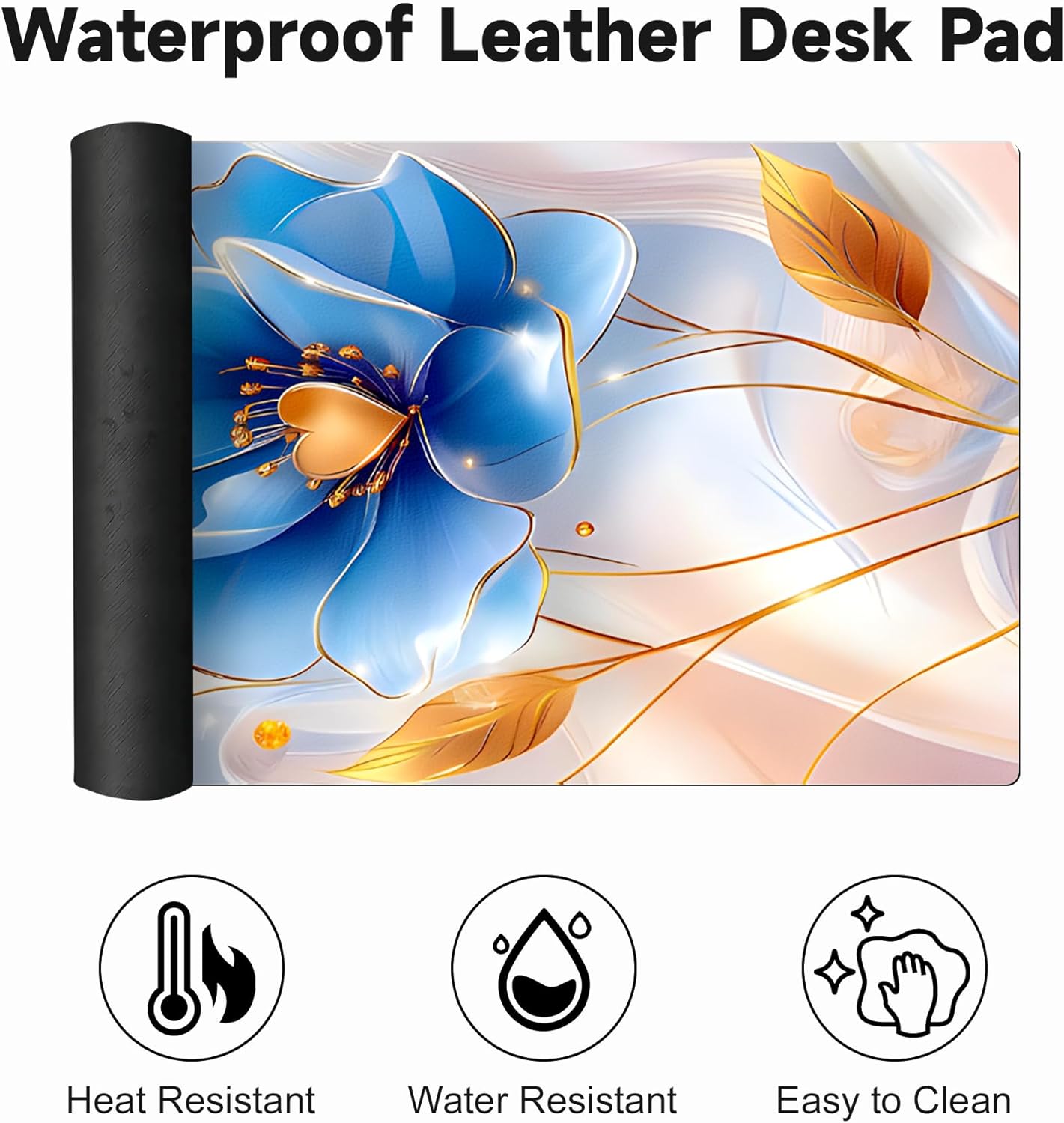 Large Gaming Mouse Pad (31.5"x11.8") - XXL PU Leather Waterproof Desk Mat with Non-Slip Rubber Base for Keyboard, PC & Office