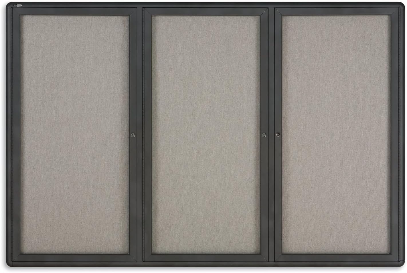 Quartet Enclosed Radius Fabric Bulletin Board, 6' x 4', 3 Door, Graphite Frame (2367L)