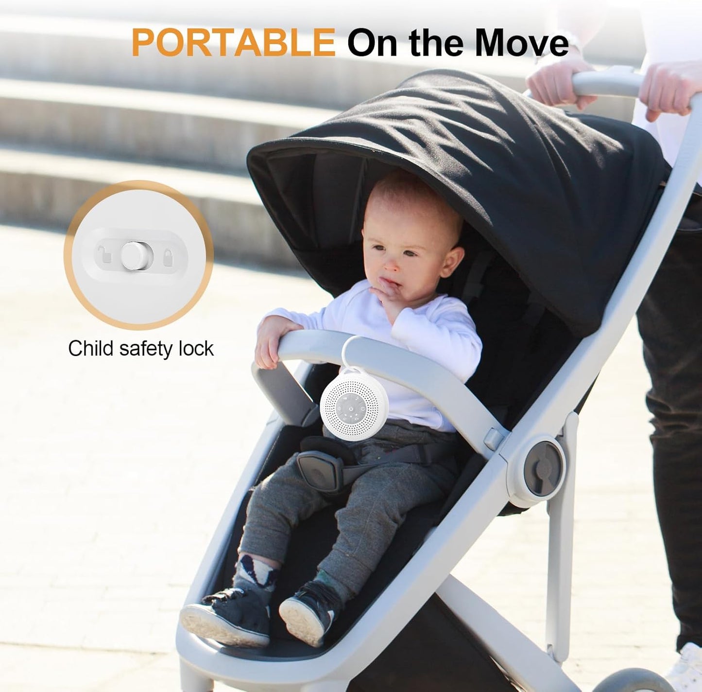 Portable Baby Sound Machine, White Noise Machine with 21 Soothing Sounds, 3 Timer and Memory Function, 2000mAh Powerful Battery, White Noise Sound Machine for Baby Adult (Gray, Normal)