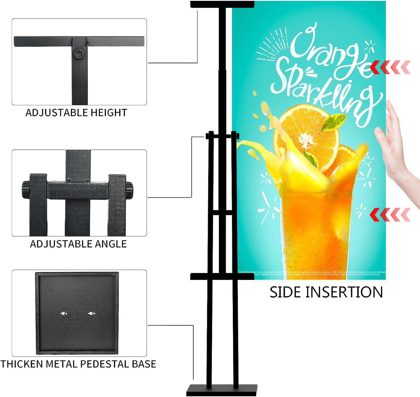 Sign Stand, Poster Stand, Adjustable Floor Standing Sign Holder, Suitable for Signs Up to 42 Inches, Ideal for Weddings, Restaurants, or Businesses(2 PACK)