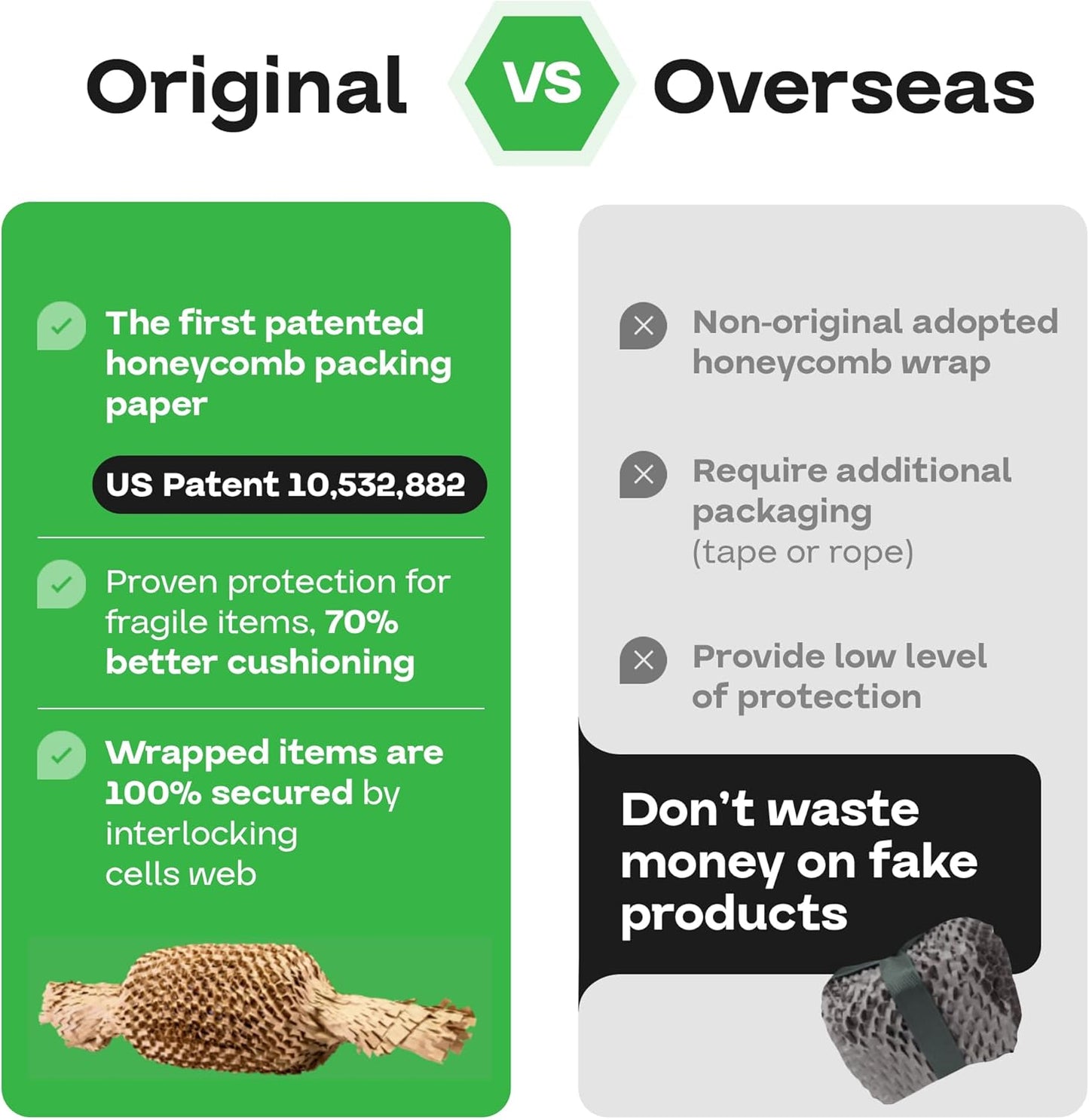 IDL Packaging HexaFil Honeycomb Packing Kraft Paper 15" x 1700' in Self-Dispensed Box - Patented Cushioning Box Filler for Void Filling, Moving, Shipping - Alternative to Bubble Plastic