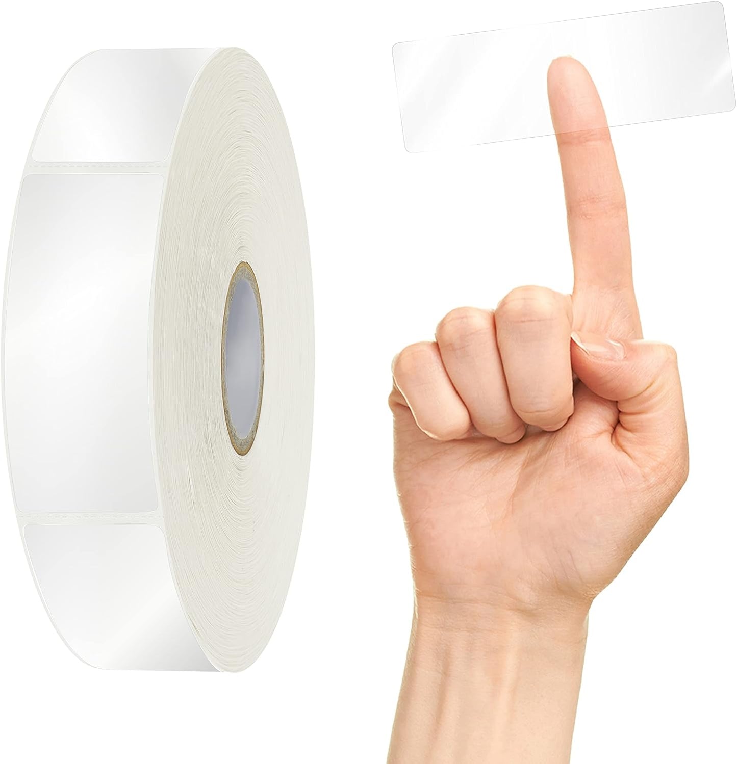 500 PCS Label Protectors, Transparent Waterproof Clear Wafer Seal Stickers for Protecting Package Envelope Mail Barcodes, Numbers and Stickers Mega Bundle with Perforation Line in Roll (3.5x1.2 inch)