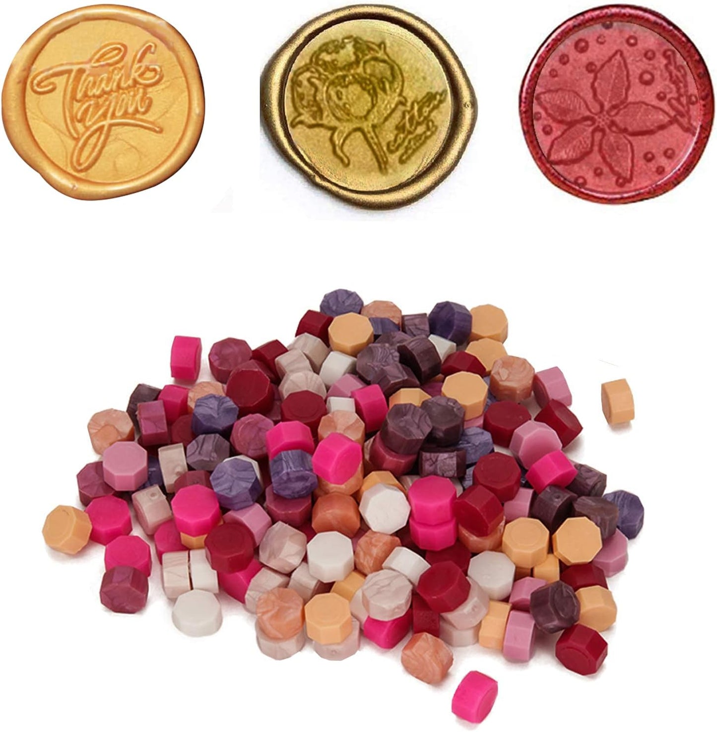 YIPLED Sealing Wax Kit, 310 Pcs With Beads, 2 Pens, Warmer, Stamp Spoon and Candles for Letter Sealing, Envelopes, Custom Invitations - 15 Colors