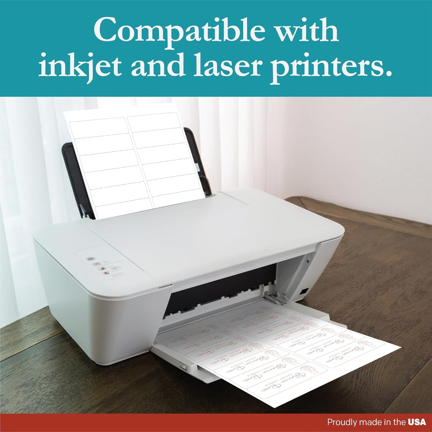 Premium Label Supply White Sticker Mailing Labels – 4" x 1.33" – Laser/Inkjet Compatible – (14 per Sheet), 25 Sheets – 350 Total Adhesive Labels