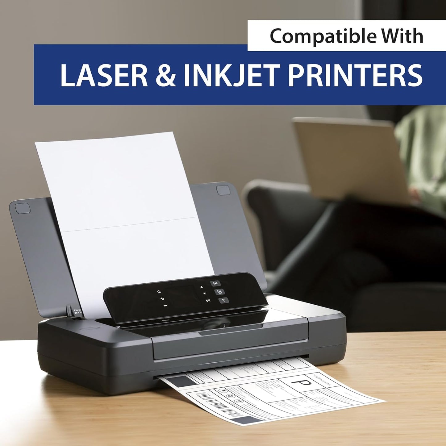 500 Sheet (1000 Labels) | 8.5" x 11" 2 UP Half Sheet Self Adhesive Shipping Labels for Laser & Inkjet Printers | Ecommerce, Address, Mailing, Labeling, Packaging