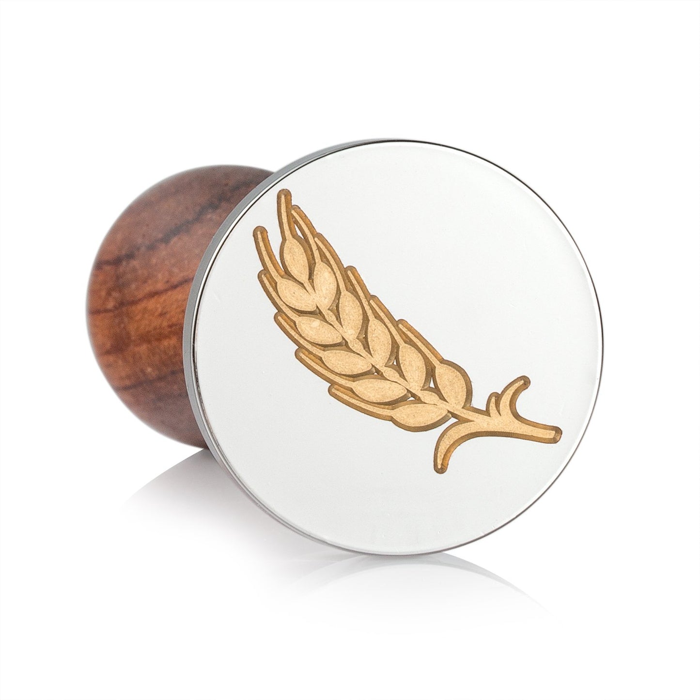 Mceal Wax Seal Stamp,Silver Brass Head with Rosewood Handle, 1.2"(30mm) Dia (Wheat)