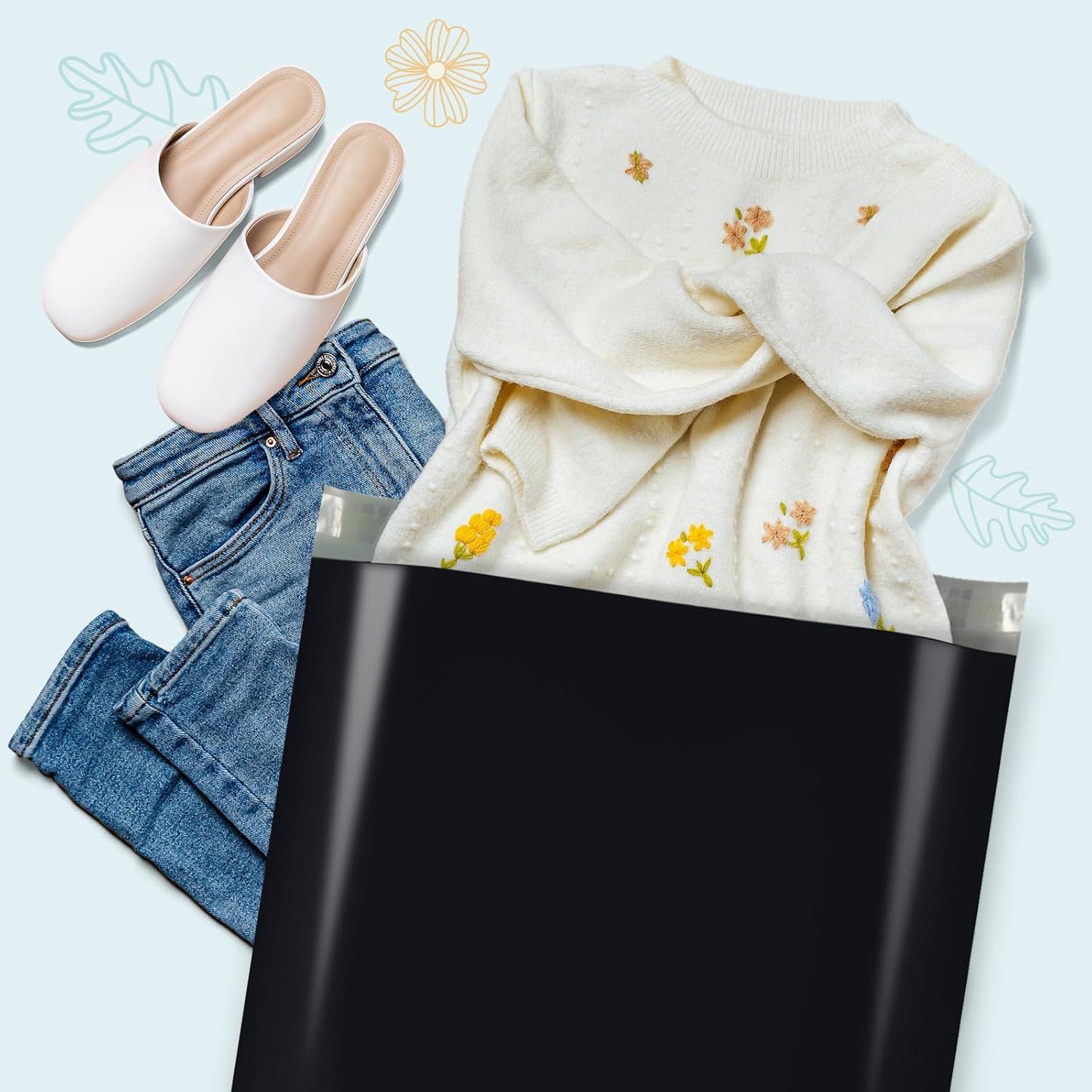 Fuxury 19x24 Inch 50 Pack Large Shipping Poly Envelopes Mailers,Self Adhesive Shipping Bags for Clothing,Waterproof and Flexible Package Shipping Bags for Small Business,Keep Items Protected