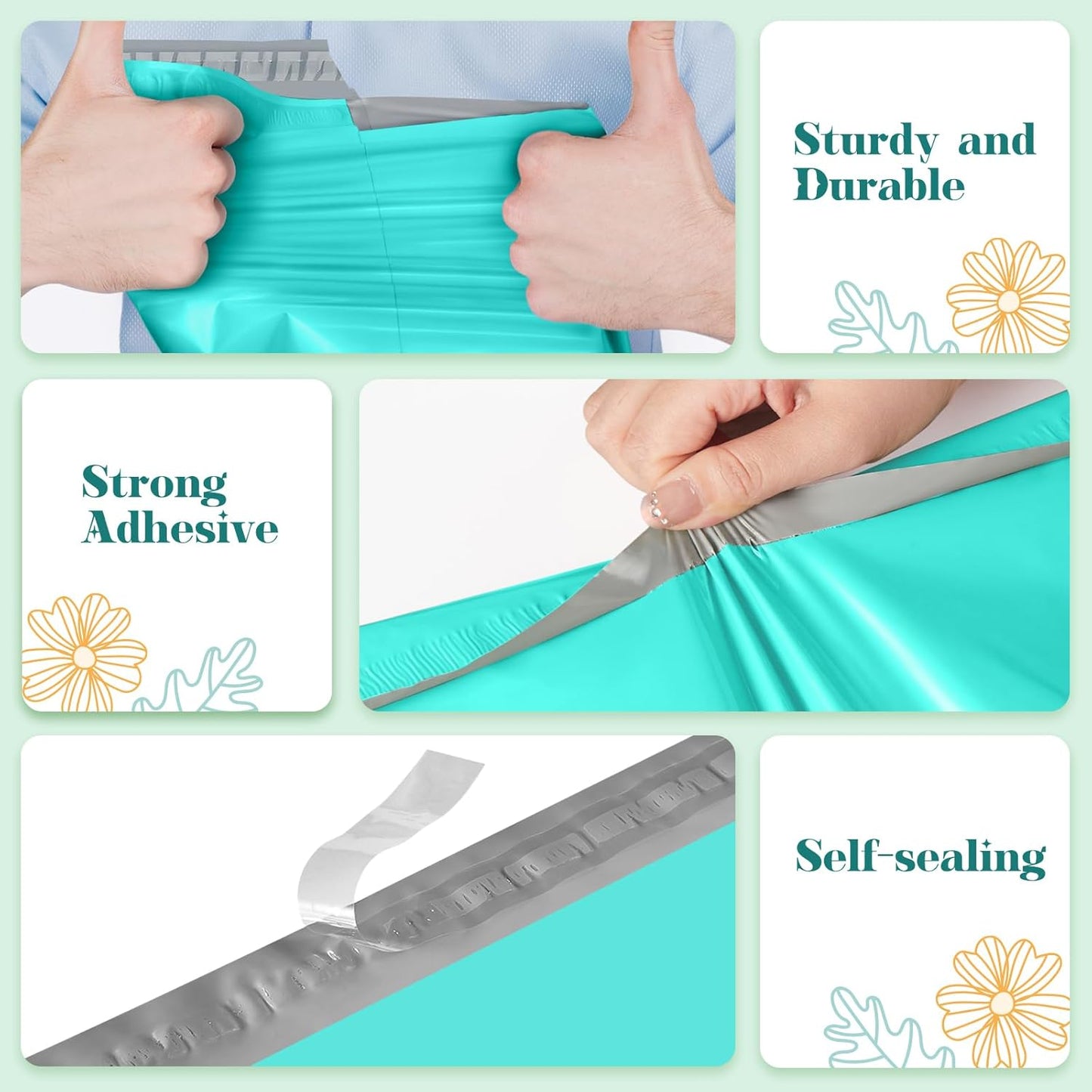 Fuxury 19x24 Inch 100 Pack Large Poly Mailers Shipping Envelopes Bags Teal,Self Adhesive Mailers Poly Shipping Bags for Small Clothing Business,Waterproof and Flexible polymailers,Keep Items Protected