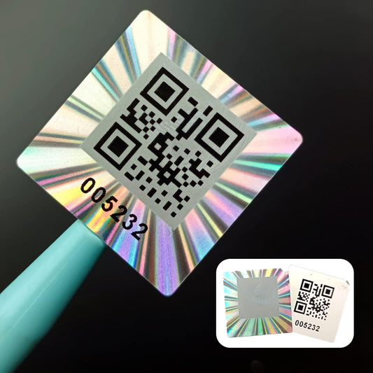 300pcs Hologram QR Code Labels, Tamper-evident Security Seal Sticker,Warranty Void Tamper Proof Labels with Unique Sequential Serial Numbering（1x1inch）