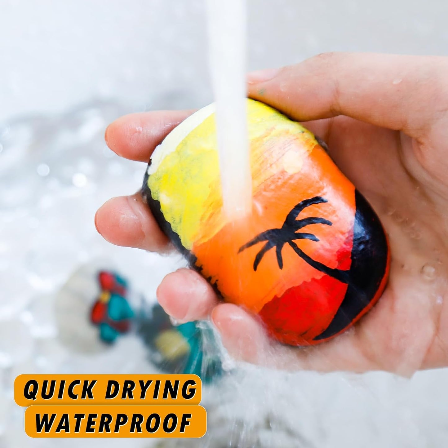 Gold Paint Markers, 5 Pack Oil-Based Waterproof Quick Dry Permanent Paint Pen Set for Rocks Painting, Wood, Fabric, Plastic, Canvas, Glass, Mugs, Metal, Tire, Stone, DIY Craft, Copper