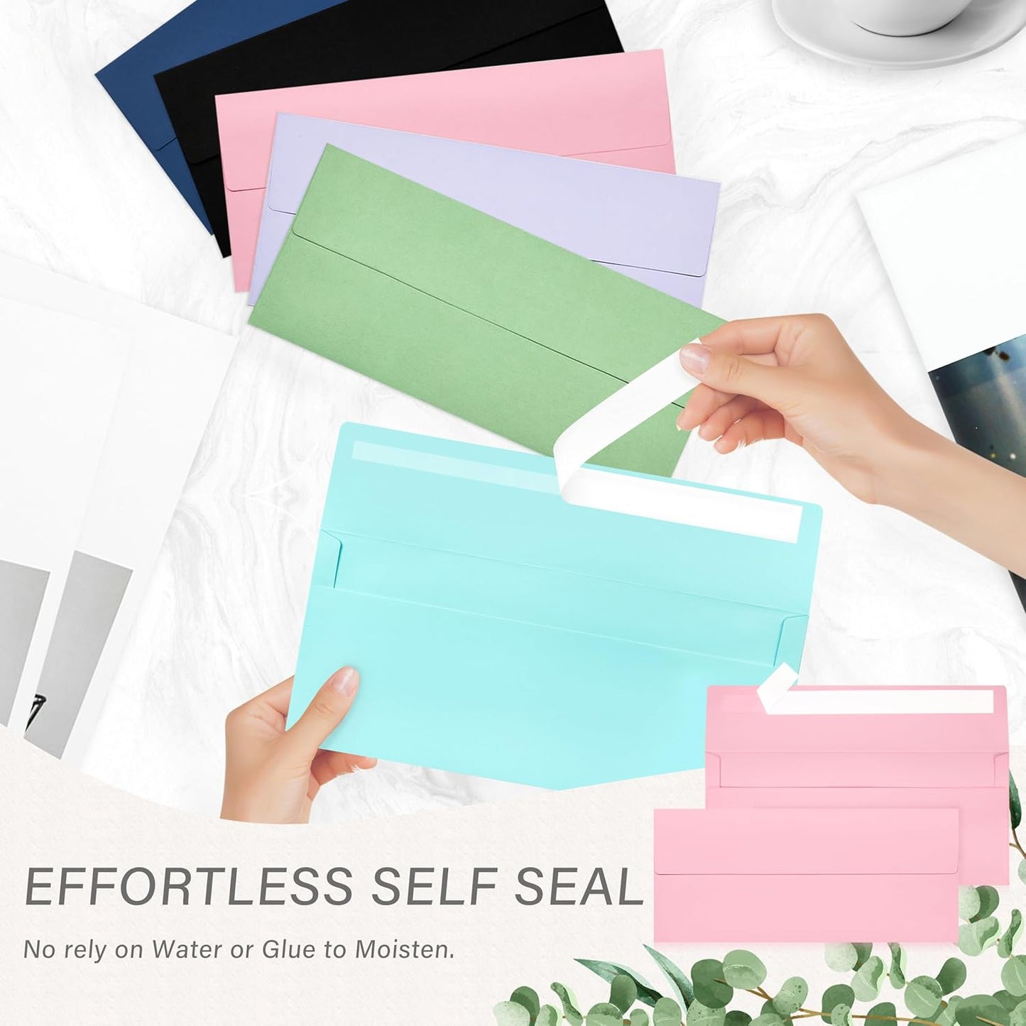 100 Pack #10 Business Envelopes, Self Seal Standard Pink Envelopes for Secure Business & Legal Mailing, Office, Checks, Letter, Invoices, 4 1/8 x 9 1/2 Inches