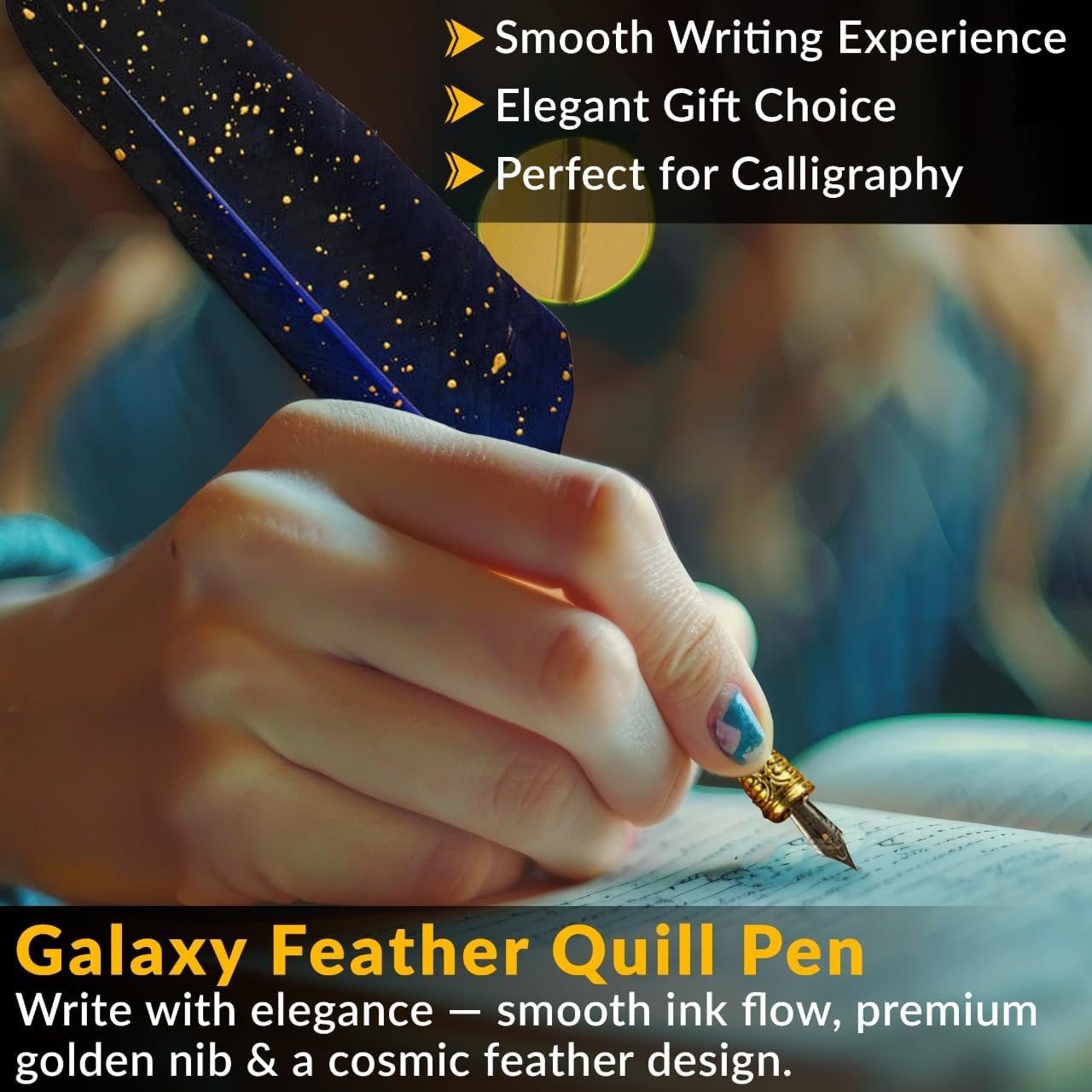 CASA BRAVA Vintage Calligraphy Set with Pen Nibs, Quill Feather Pen and Ink Set, Calligraphy Kit with Dip Pen Nibs and Wax Seal Stamp Kit, Ornate Holders, Gift Box