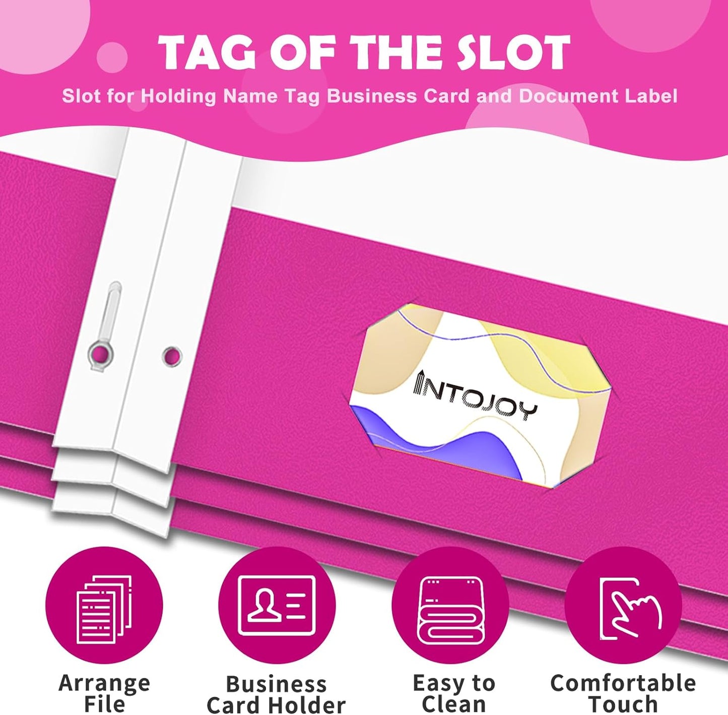 50 Pack Two Pocket Folders Business Card Holder Paper Folders with Prongs for School Office Filing Cabinet Resume Portfolio (Pink)