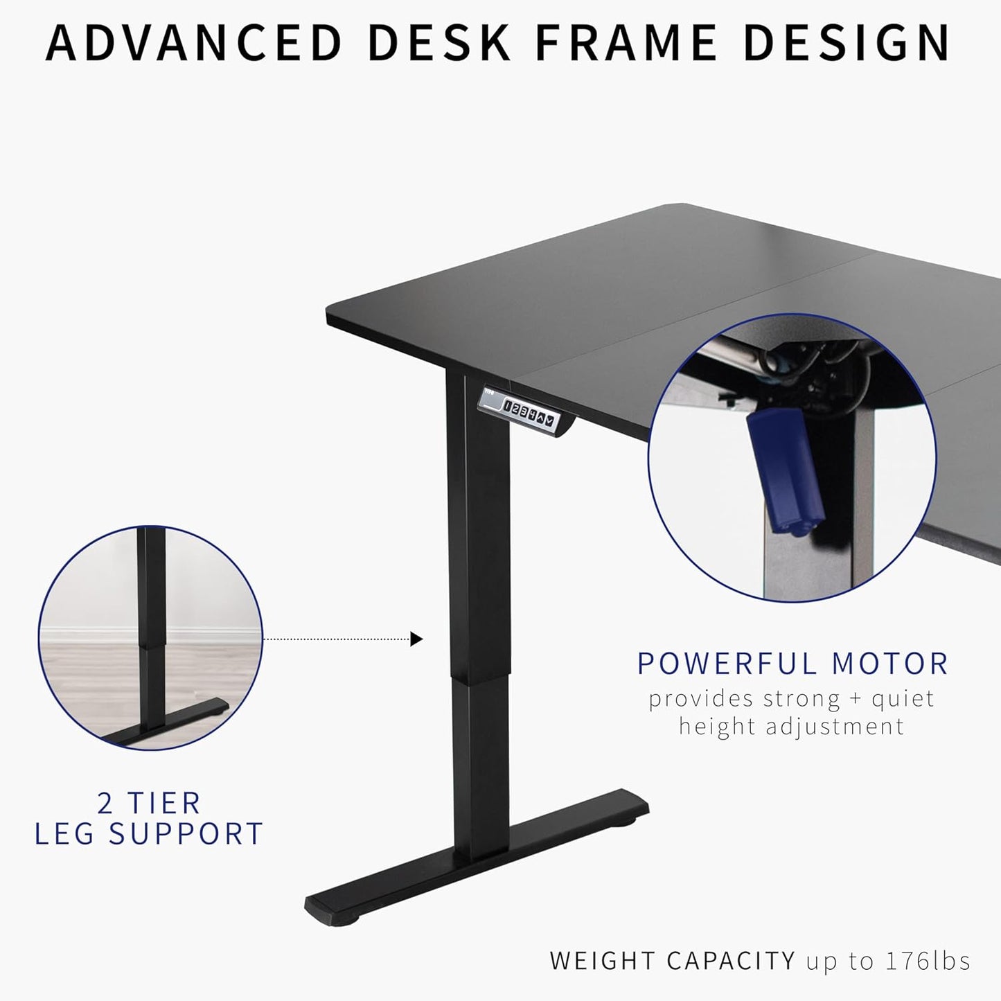 VIVO Electric 71 x 30 in Standing Desk, Memory Height Adjustment, 1B Series, Black Top Black Frame, DESK-KIT-1B7B