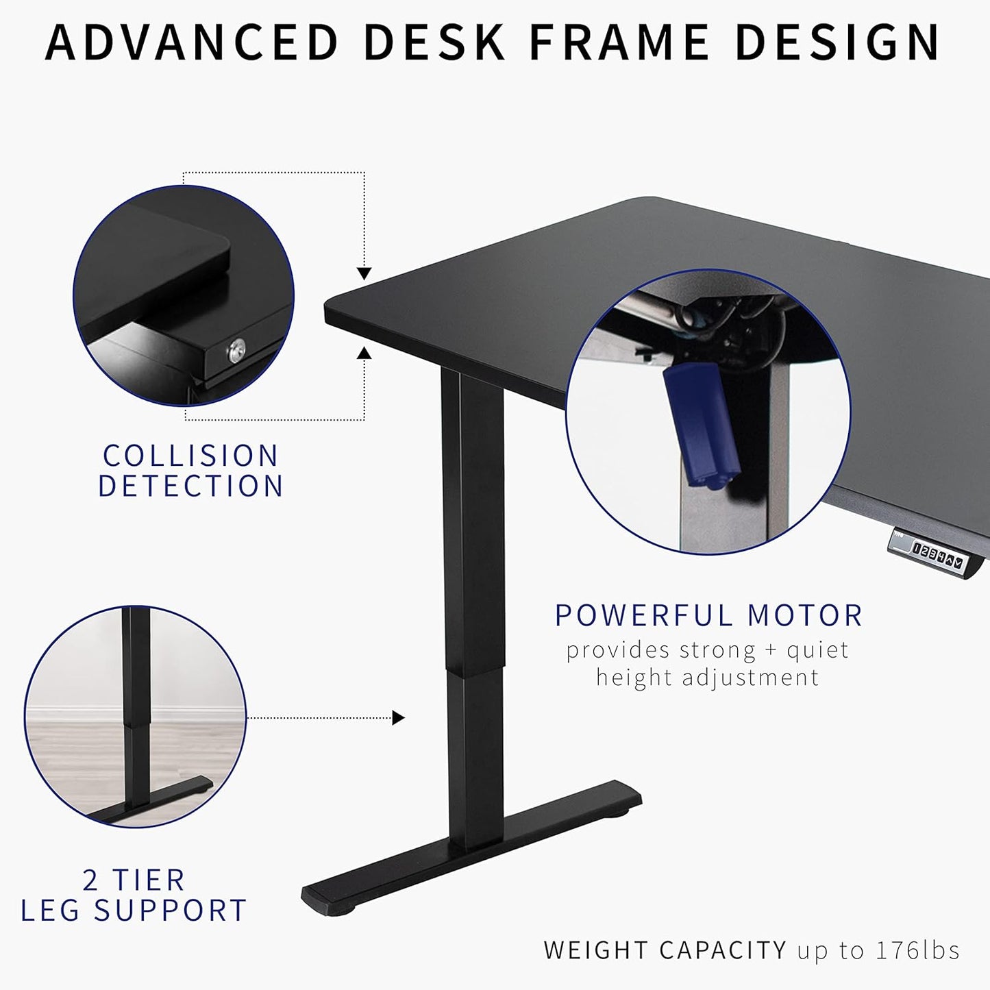 VIVO Electric 43 x 24 in Standing Desk, Memory Height Adjustment, 1B Series, One-Piece Light Wood Top, Gray Frame, DESK-KIT-1G4C
