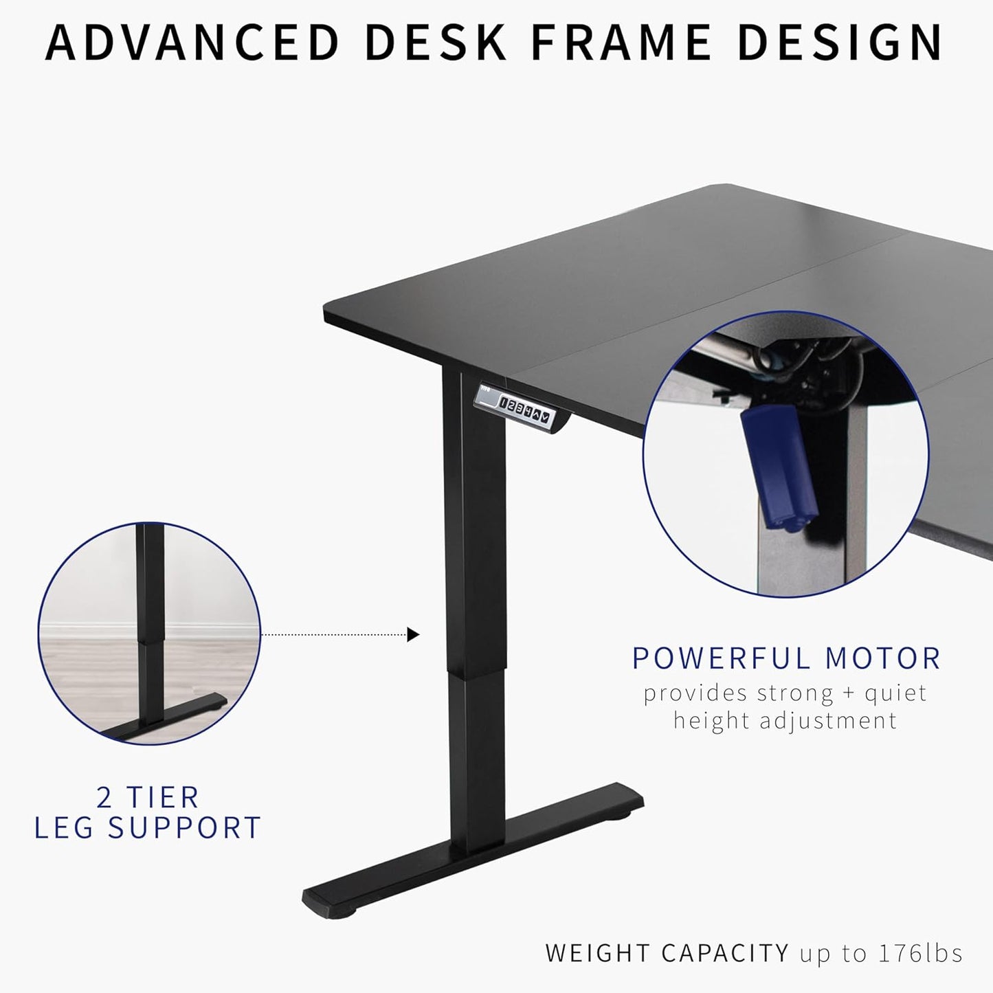 VIVO Electric 71 x 36 in Standing Desk, Memory Height Adjustment, 1B Series, Dark Gray Top Gray Frame, DESK-KIT-1G7G-36
