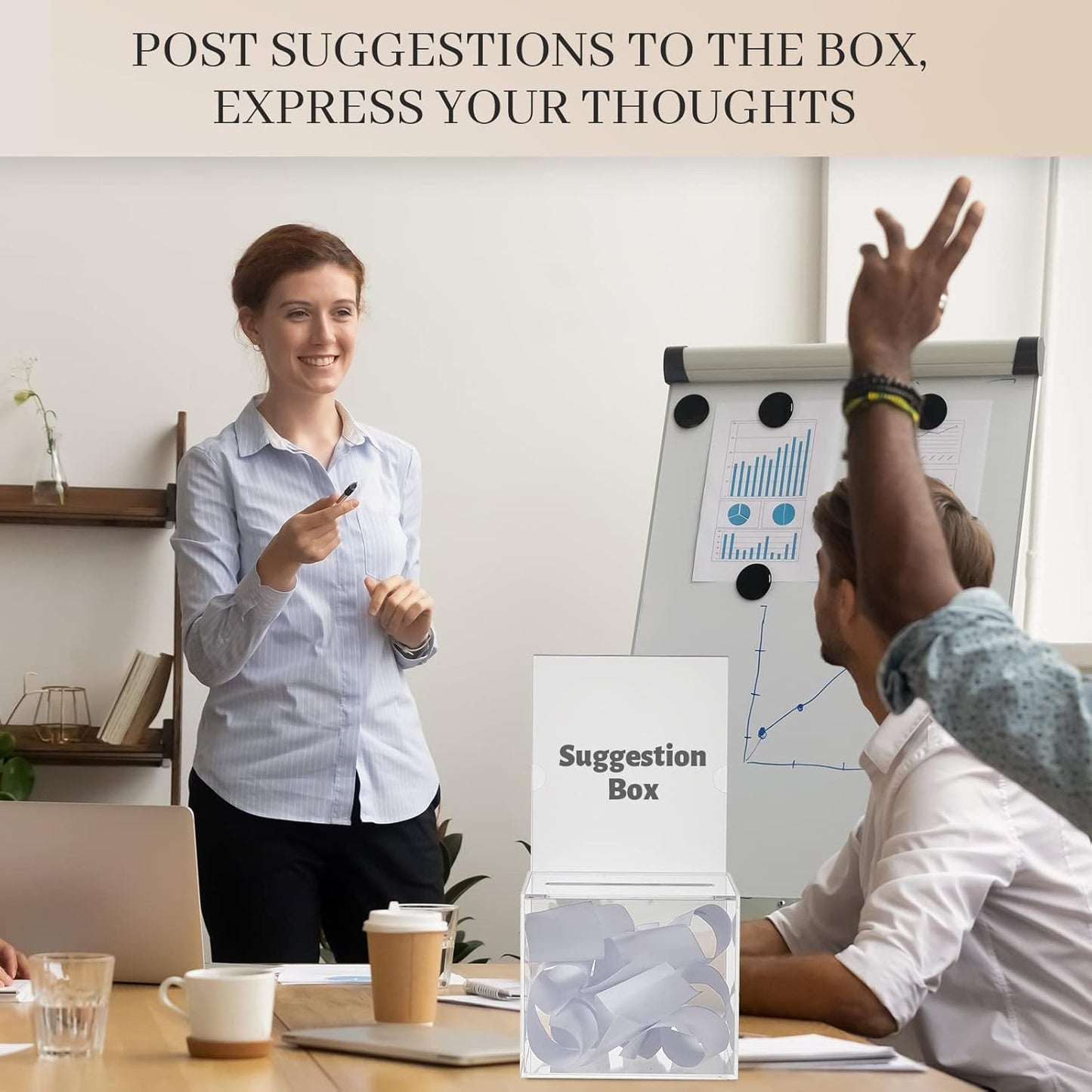 Bucherry 3 Pcs Acrylic Donation Box with Slot, 5.9 x 5 x 5 Inches Clear Ballot Suggestion Raffle Ticket Box with Sign for Fundraising, Raffle, Collecting, Donating, Voting