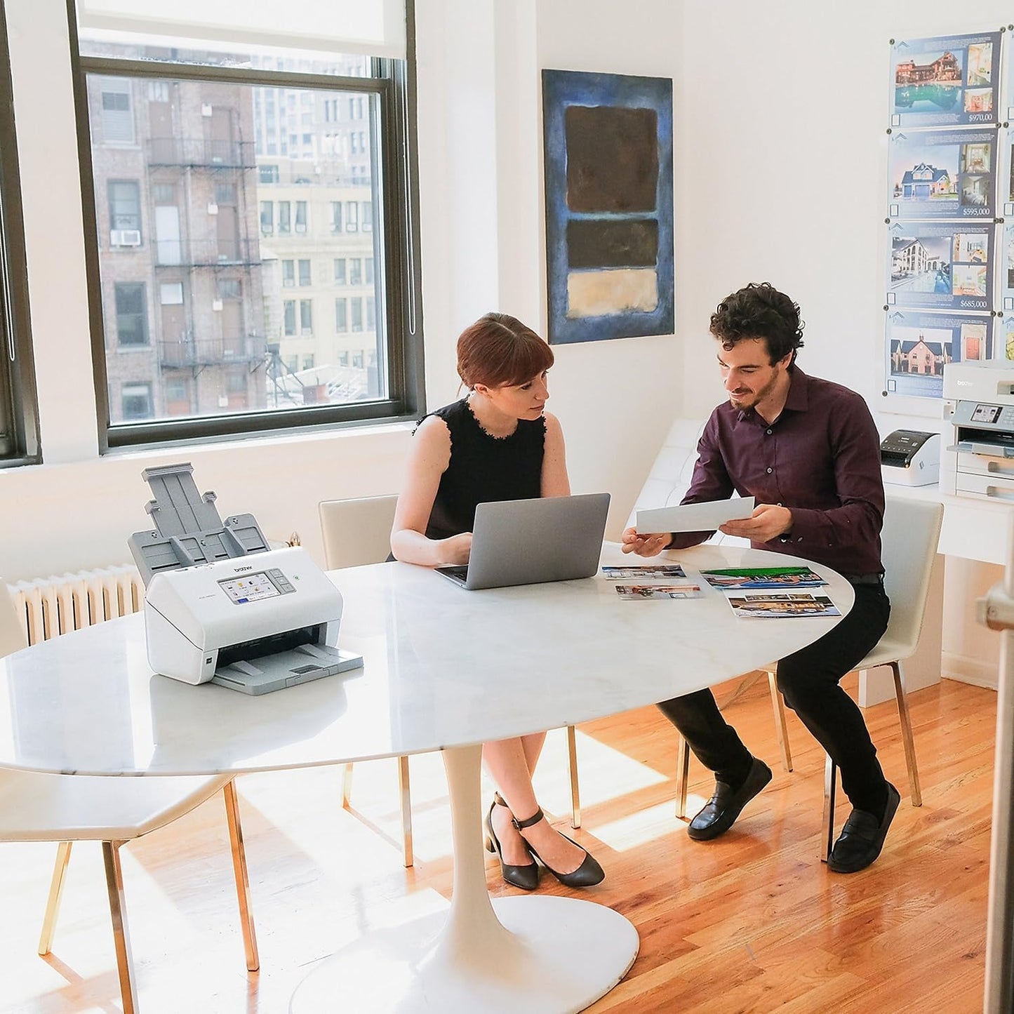 Brother ADS-4900W Professional Desktop Scanner with Fast Scan Speeds, Duplex, Wireless, and Large Touchscreen, White