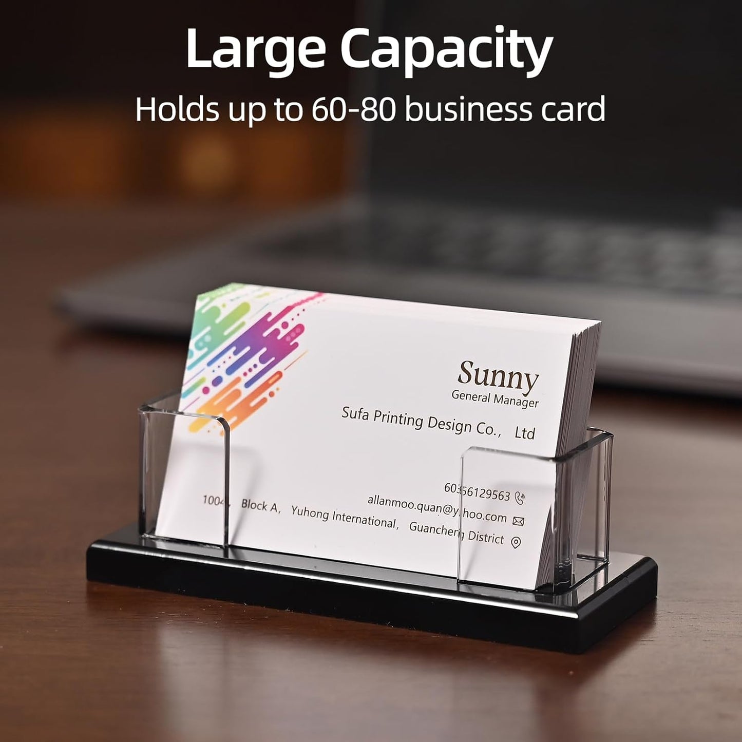 PecMuikee Business Card Holder for Desk，Acrylic Business Card Display Stand,Multiple Business Card Holders for Office, Exhibition, Home, Restaurant (ZFZ-MPH-1C)
