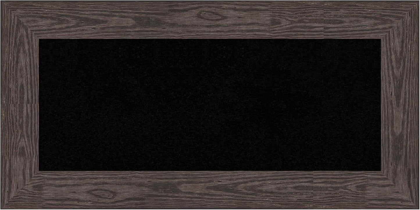 Amanti Art Black Cork Board for Wall, 18x36 Vision Board with Black Wood Frame, Medium Corkboard Office Decor for Home Organization, Country Rustic Corkboard Pinboard to Display Items for Home