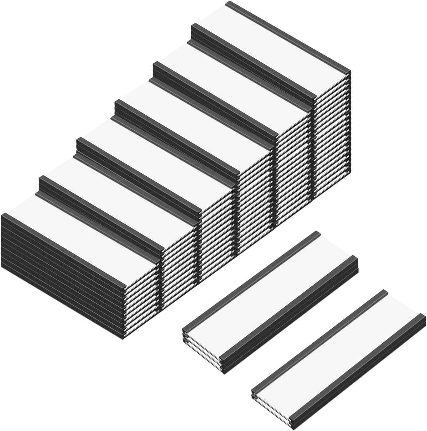 C Channel Magentic Label Holders 1x3 Inches,Magnetic Labels Shelf Label Data Card Holders,Pack of 50