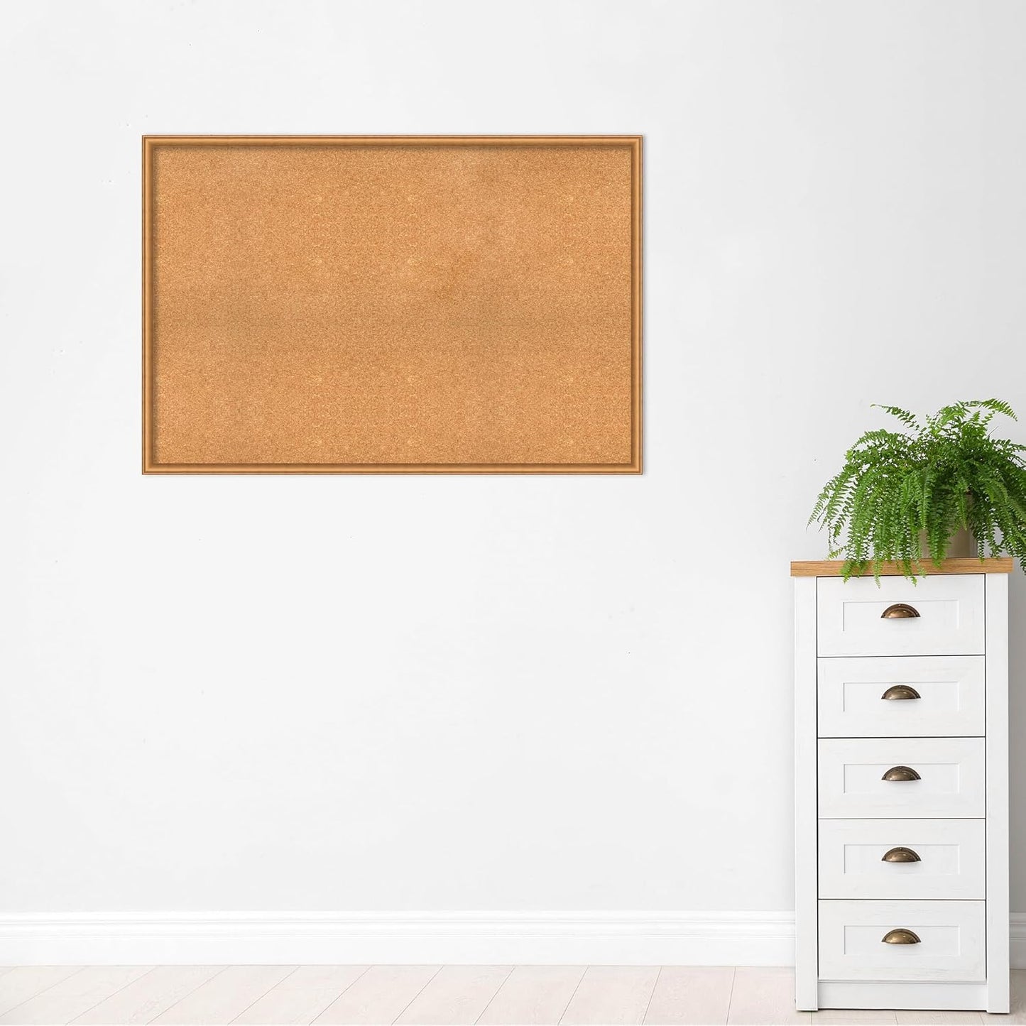 Amanti Art Natural Cork Board for Wall, 34x50 Vision Board with Bronze Frame, Oversize Corkboard Office Decor for Home Organization, Casual Corkboard Pinboard to Display Items for Home Organization