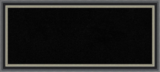 Amanti Art Black Cork Board for Wall, 15x33 Vision Board with Black Wood Frame, Medium Corkboard Office Decor for Home Organization, Modern Corkboard Pinboard to Display Items for Home Organization