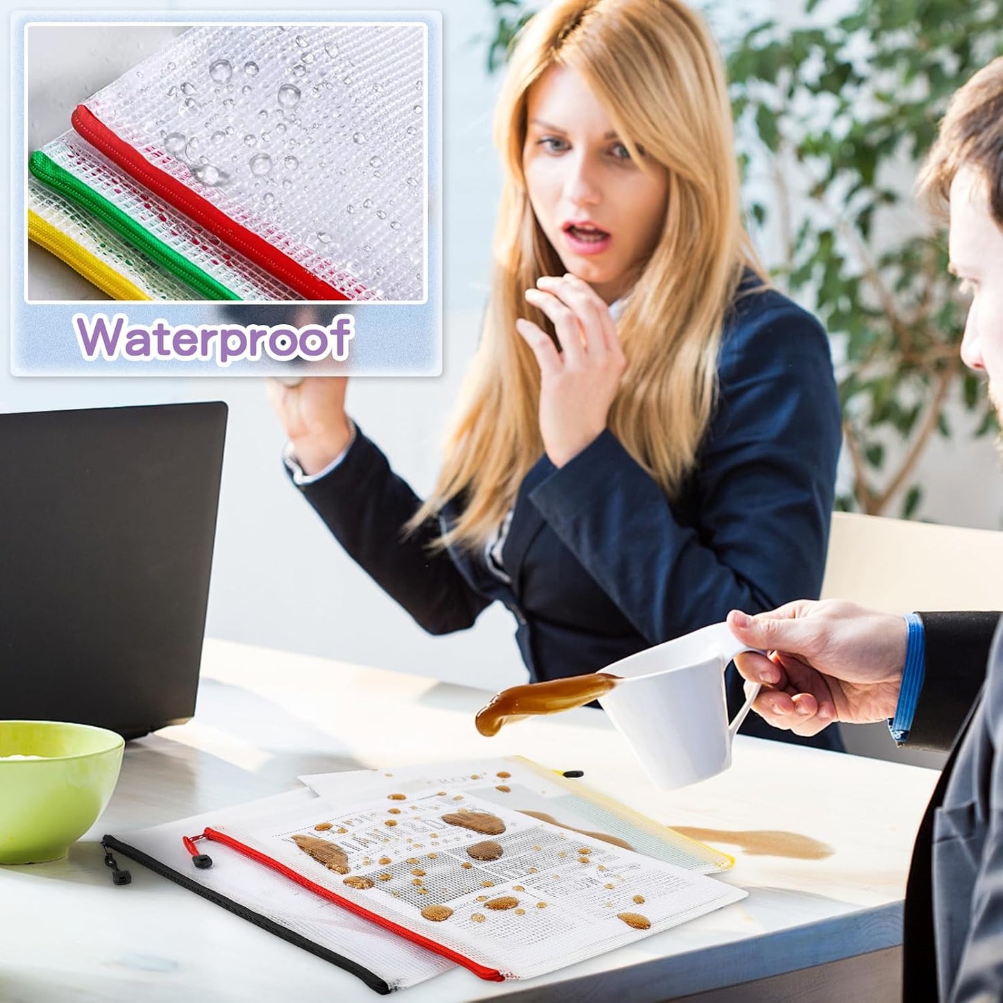 Umriox Mesh Zipper Pouch, 14.9x11.0 in (12 Colors, 36 Packs), Zipper Bags, Board Game Storage Bags, Clear Zipper Pouches for Puzzles, Games, Cross Stitch Projects and Classroom Supplies