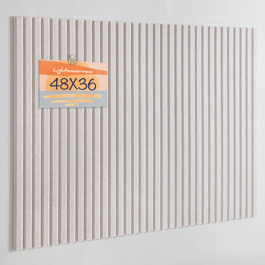 Large Bulletin Board, 48 x 36 inches Felt Board Decorative Pin Board, 4' x 3' Cork Board Alternative for Wall, Foldable Photo Board with 20 Pushpins - Oatmeal Stripes